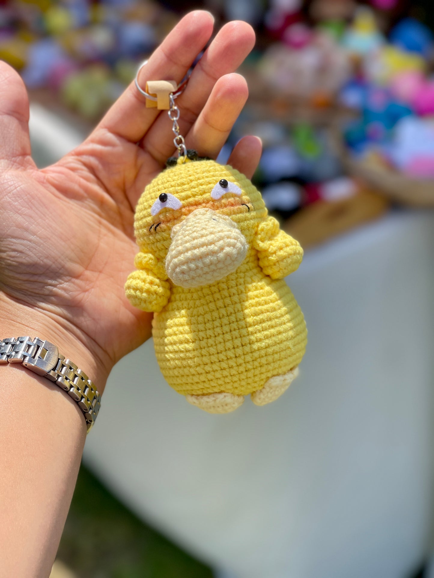 Shy-Duck Crochet Keychain