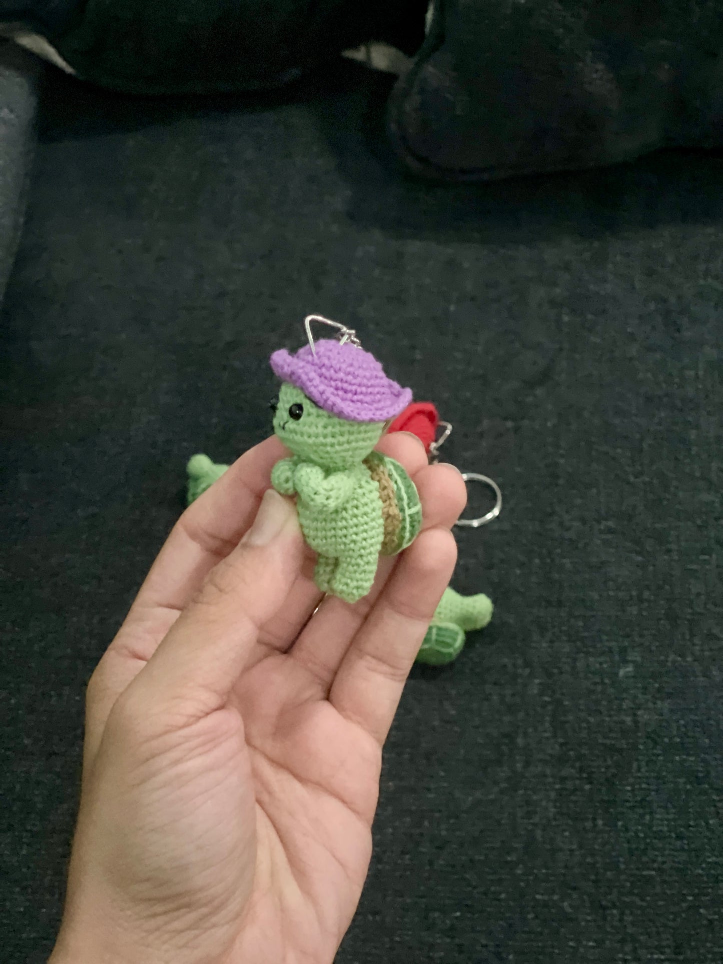 Adorable Adventure Turtle Crochet Keychain