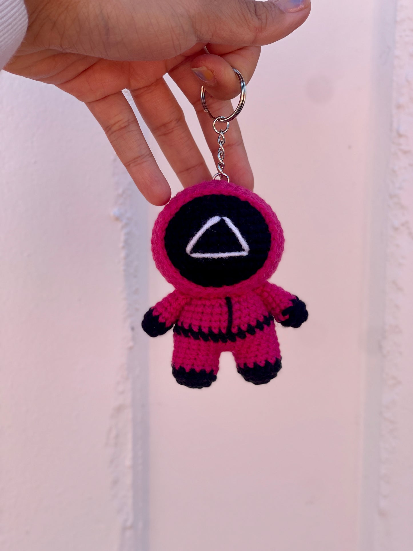 Squid Game Worker Crochet Keychain