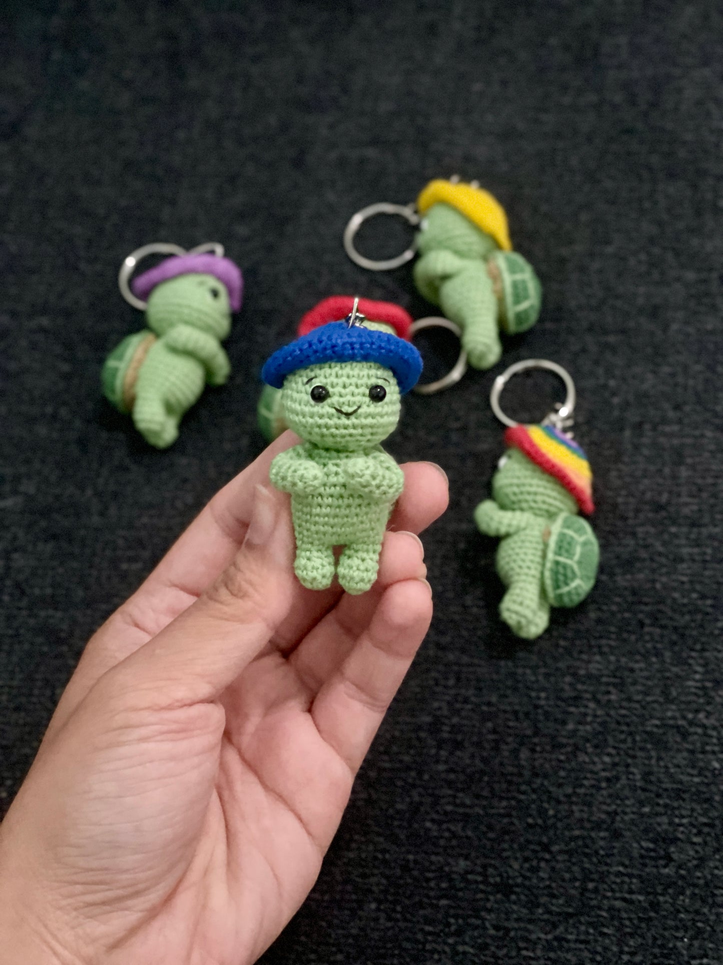 Adorable Adventure Turtle Crochet Keychain