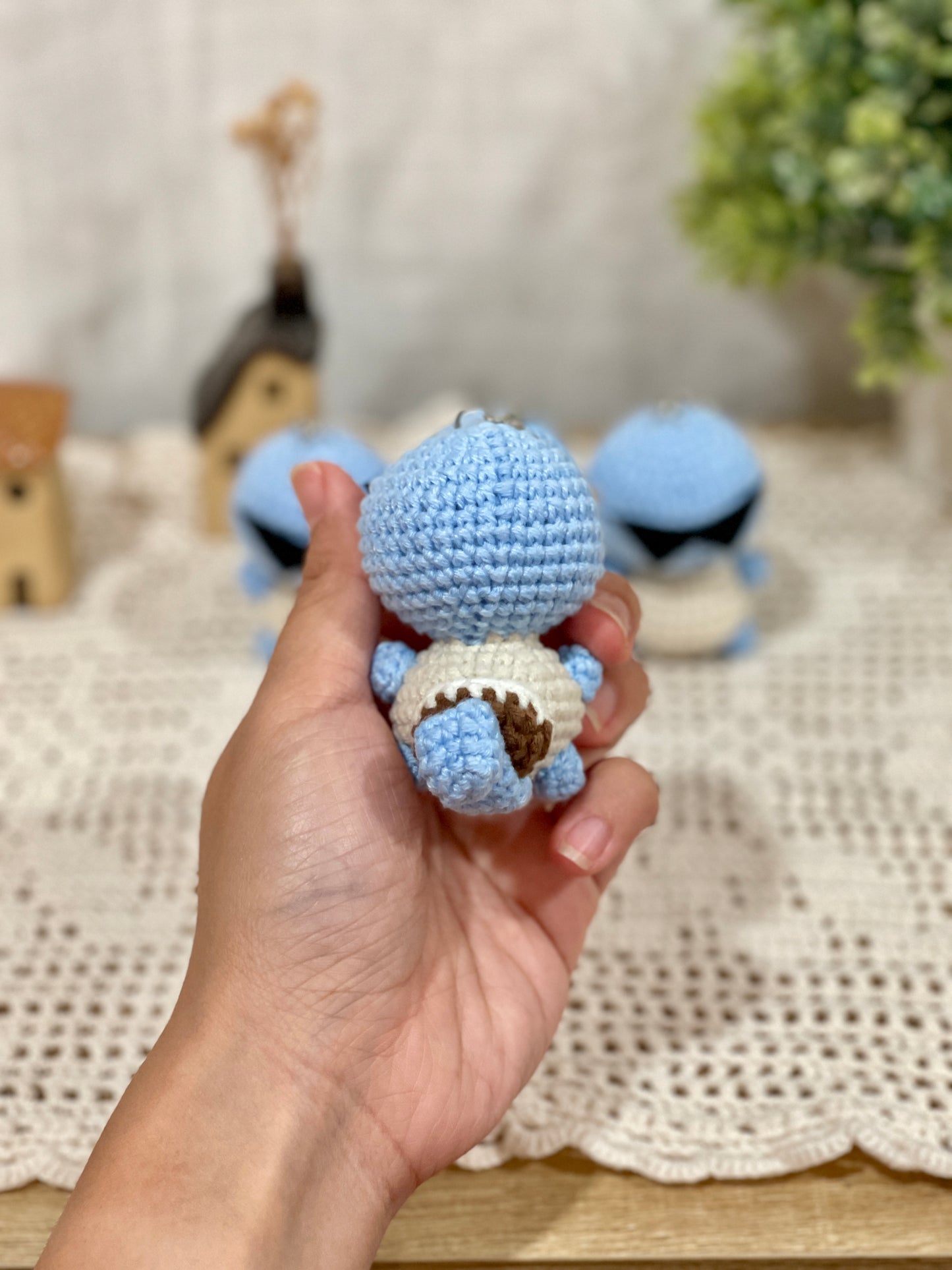 Squirtle with Sunglasses Crochet Keychain
