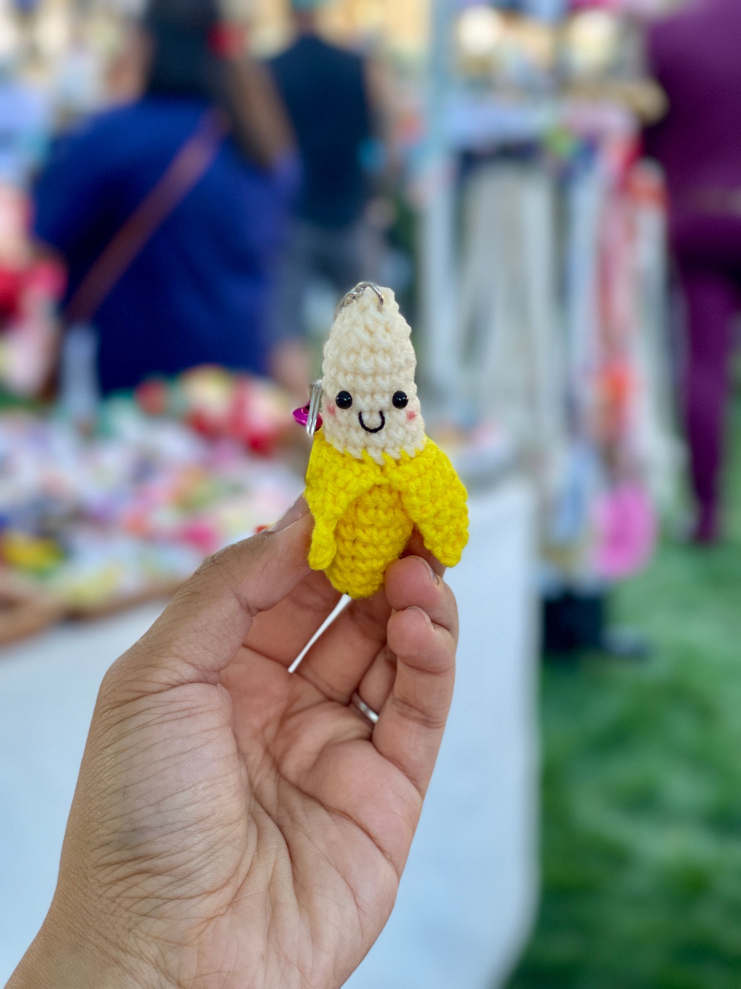 Banana Crochet Keychain