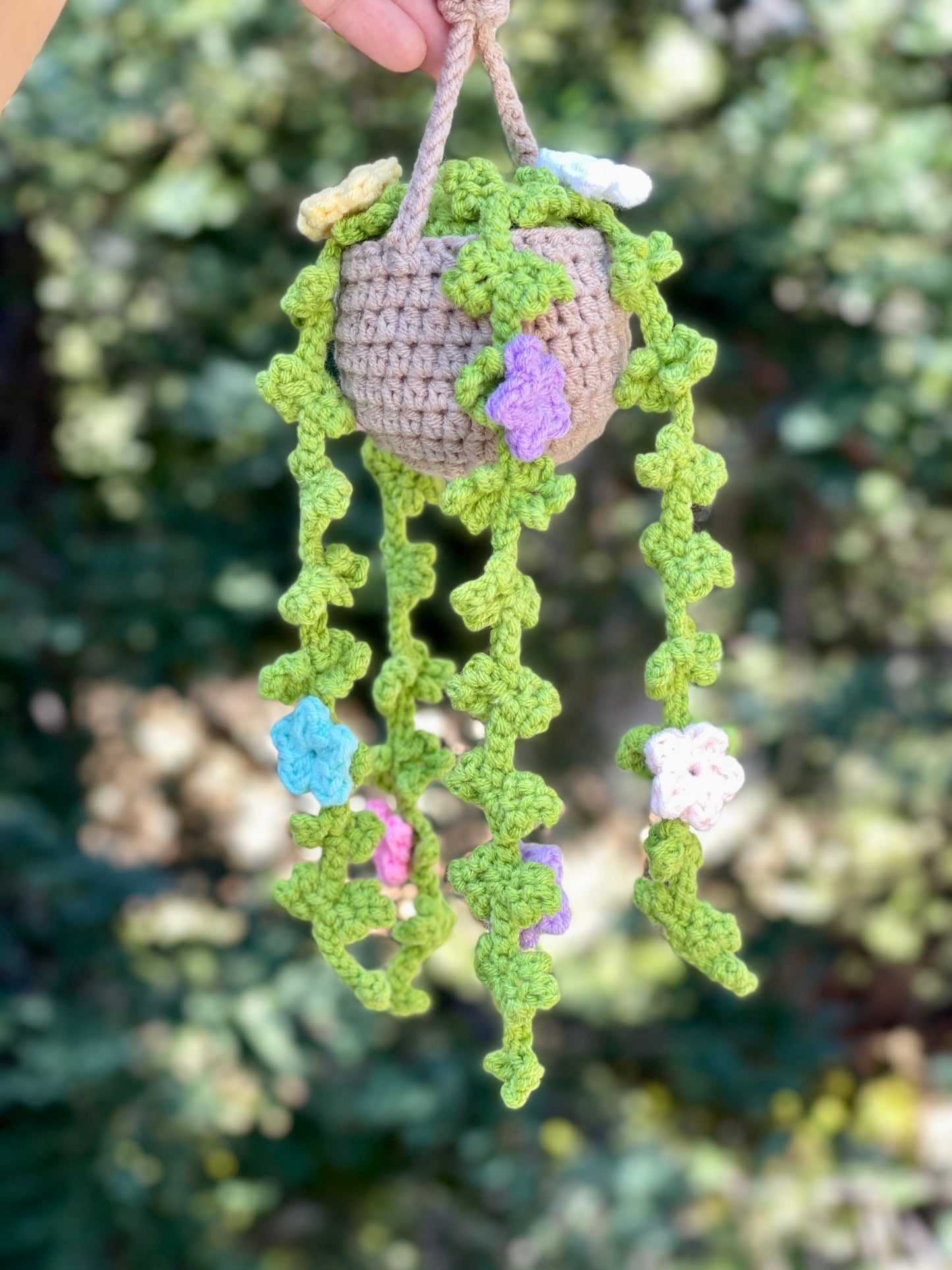 Multicolor Crochet Hanging Plant Pot