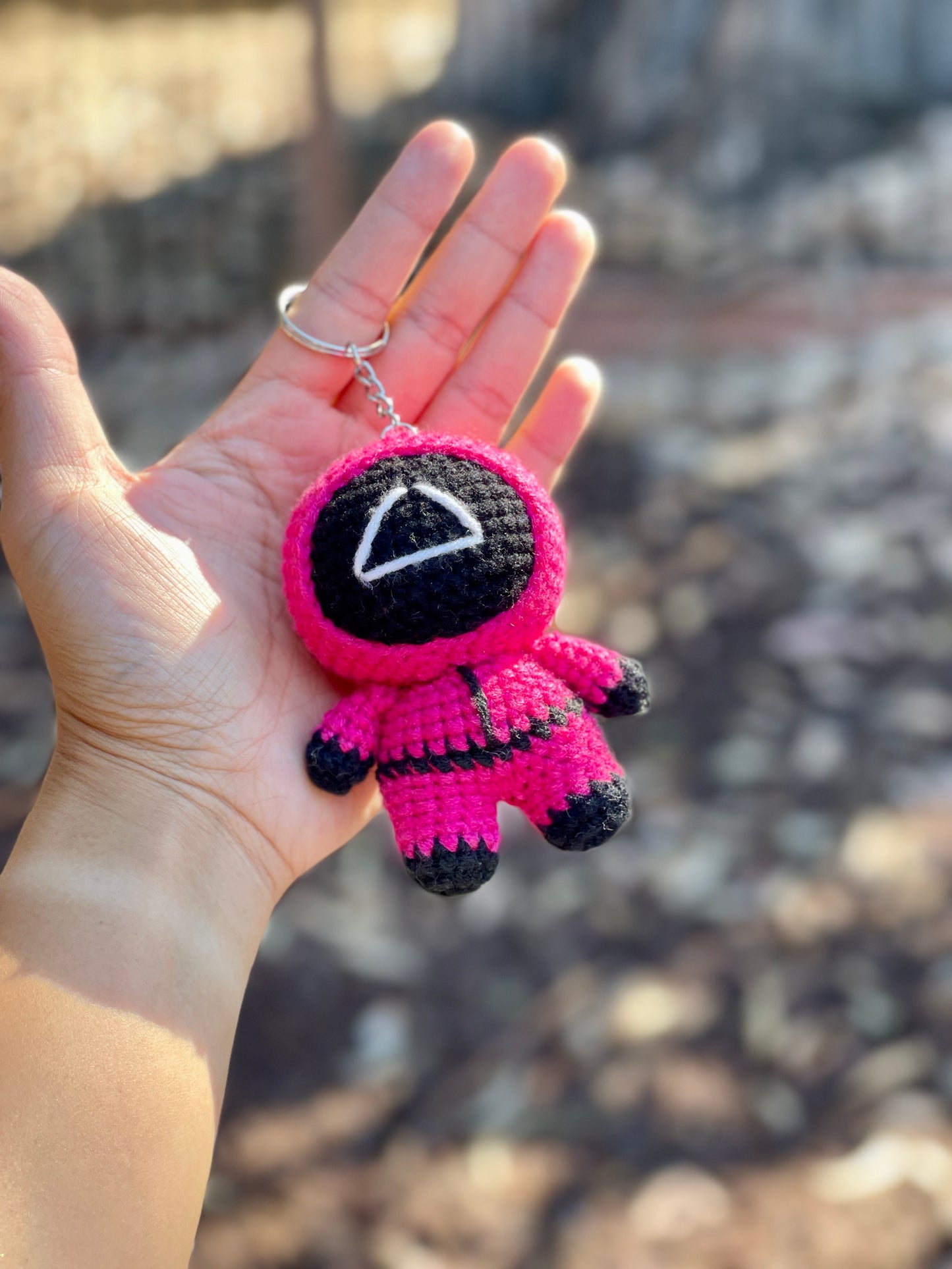 Squid Game Worker Crochet Keychain
