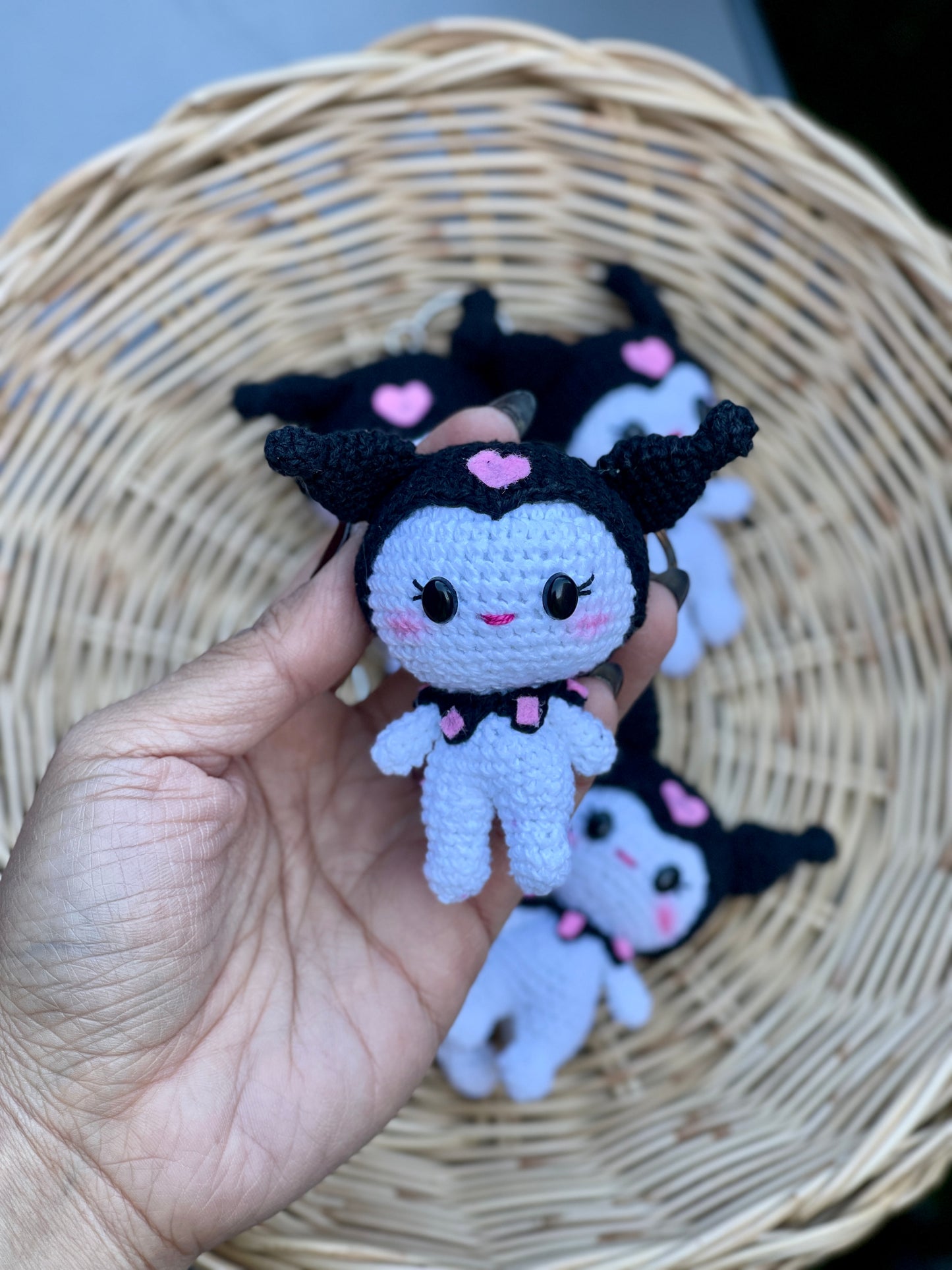 Small Kuromi Crochet Keychain