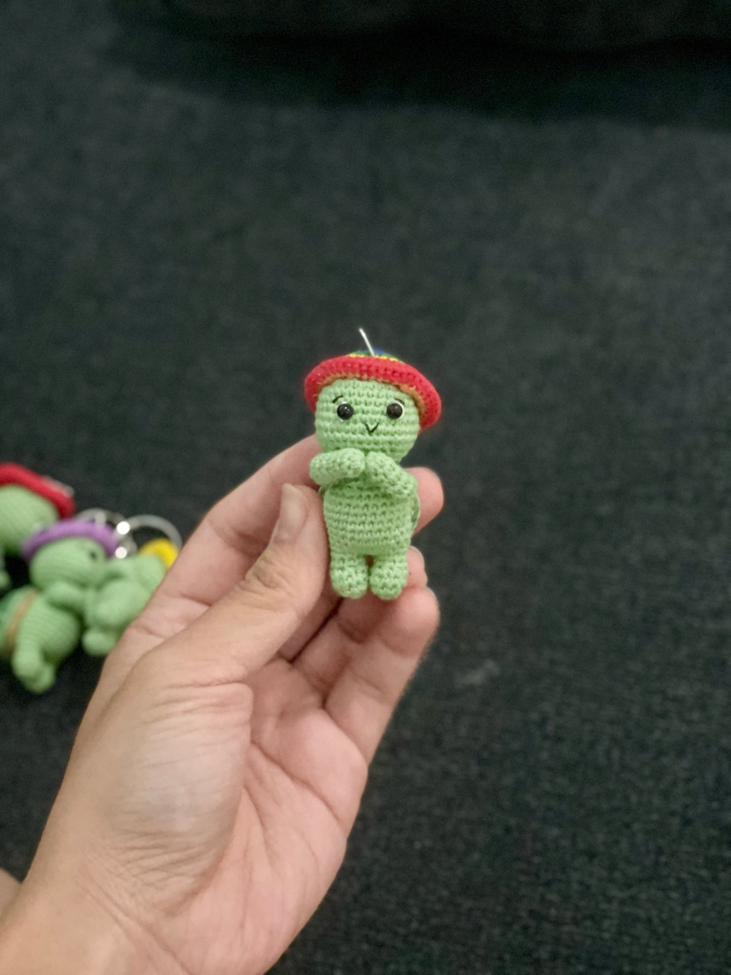 Adorable Adventure Turtle Crochet Keychain
