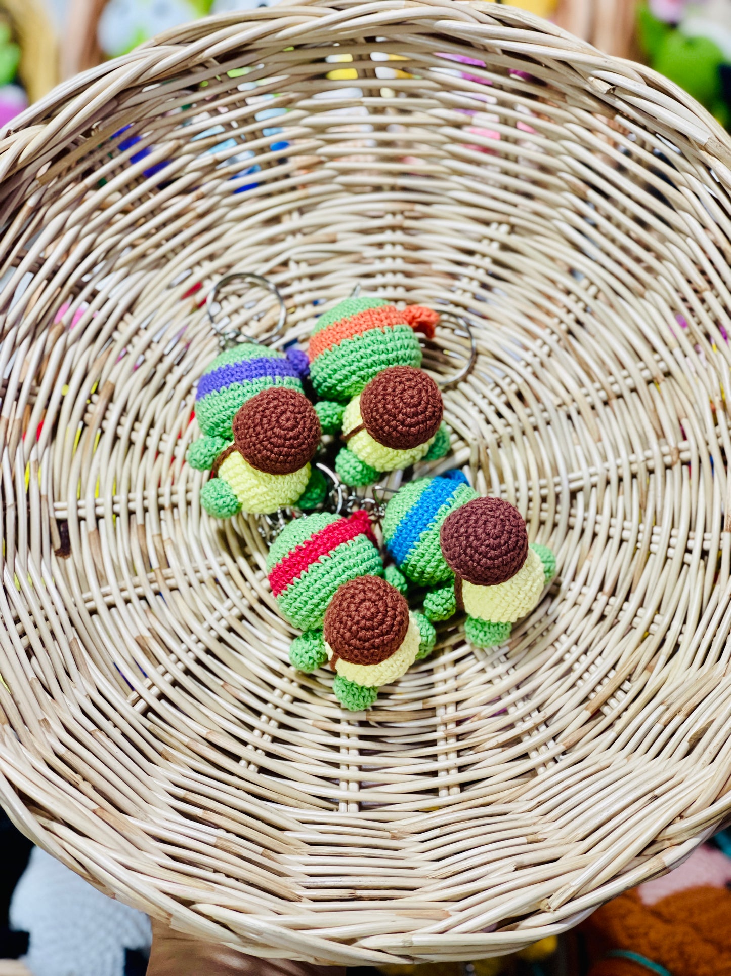 Small Ninja Turtle Crochet Keychain