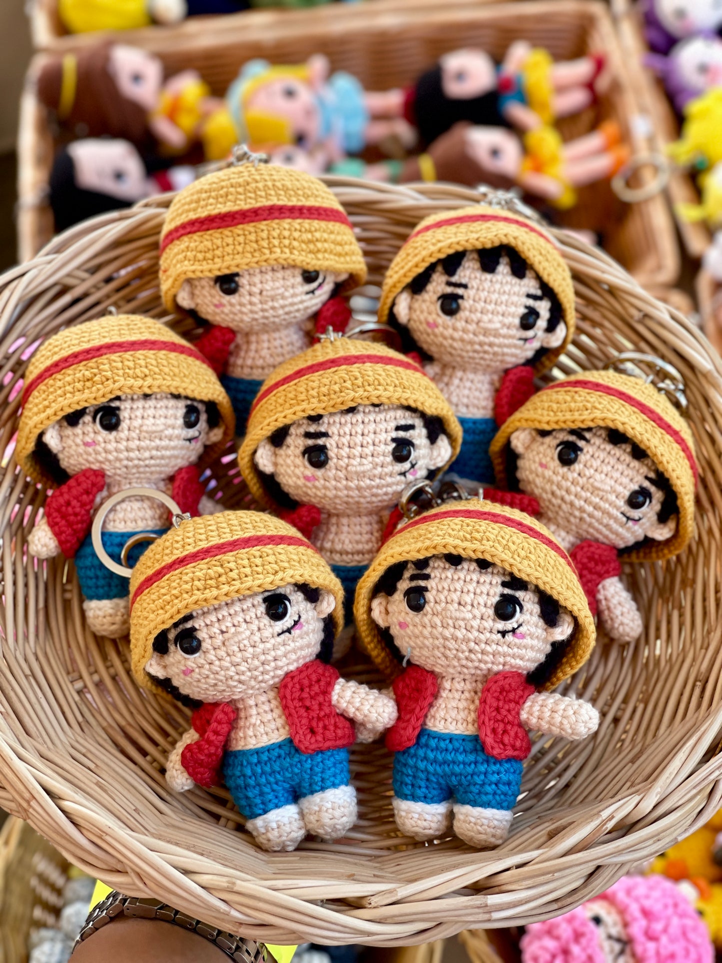 Regular Luffy One Piece Crochet Doll Keychain
