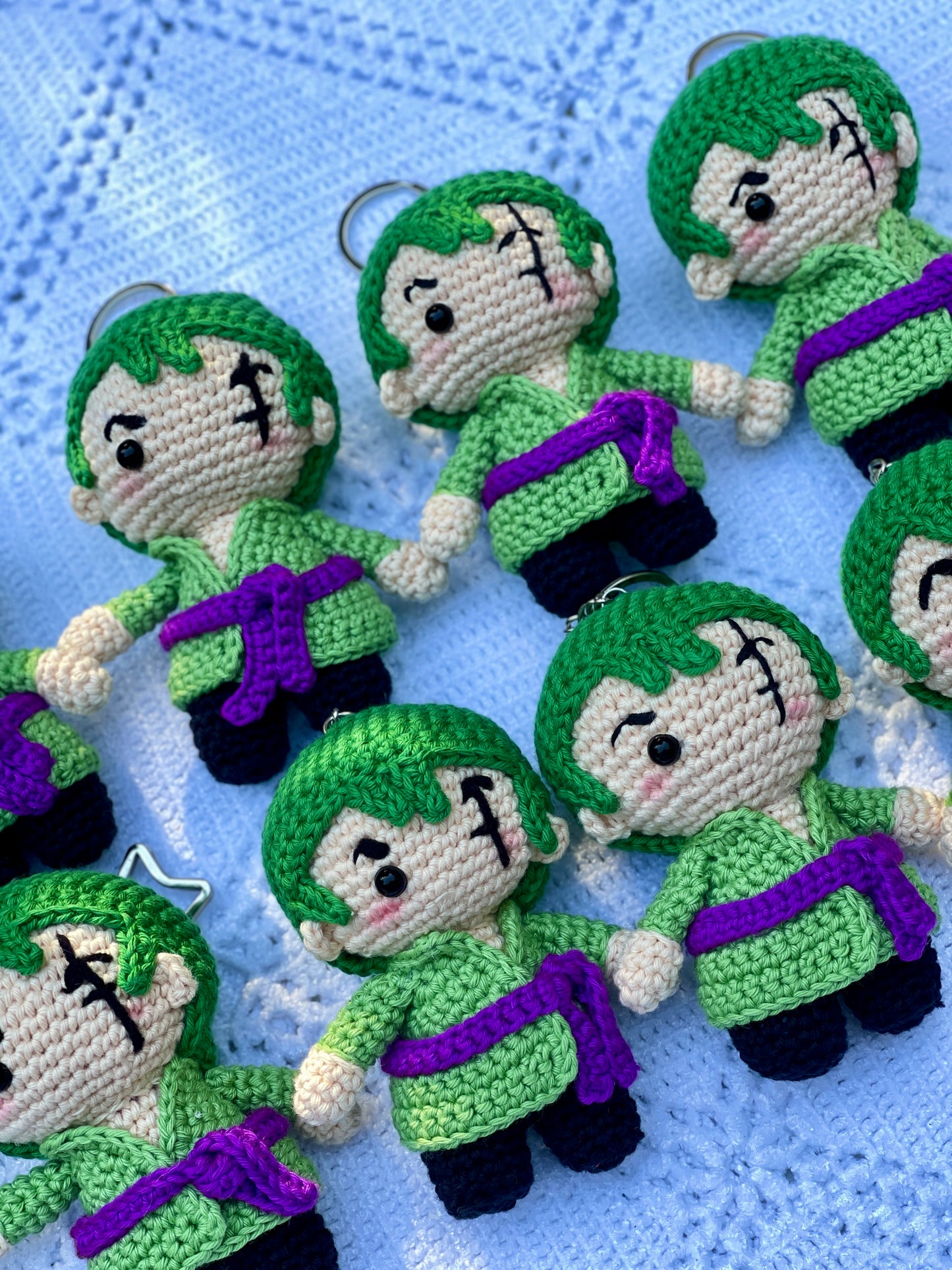 Zoro One Piece Crochet Doll Keychain
