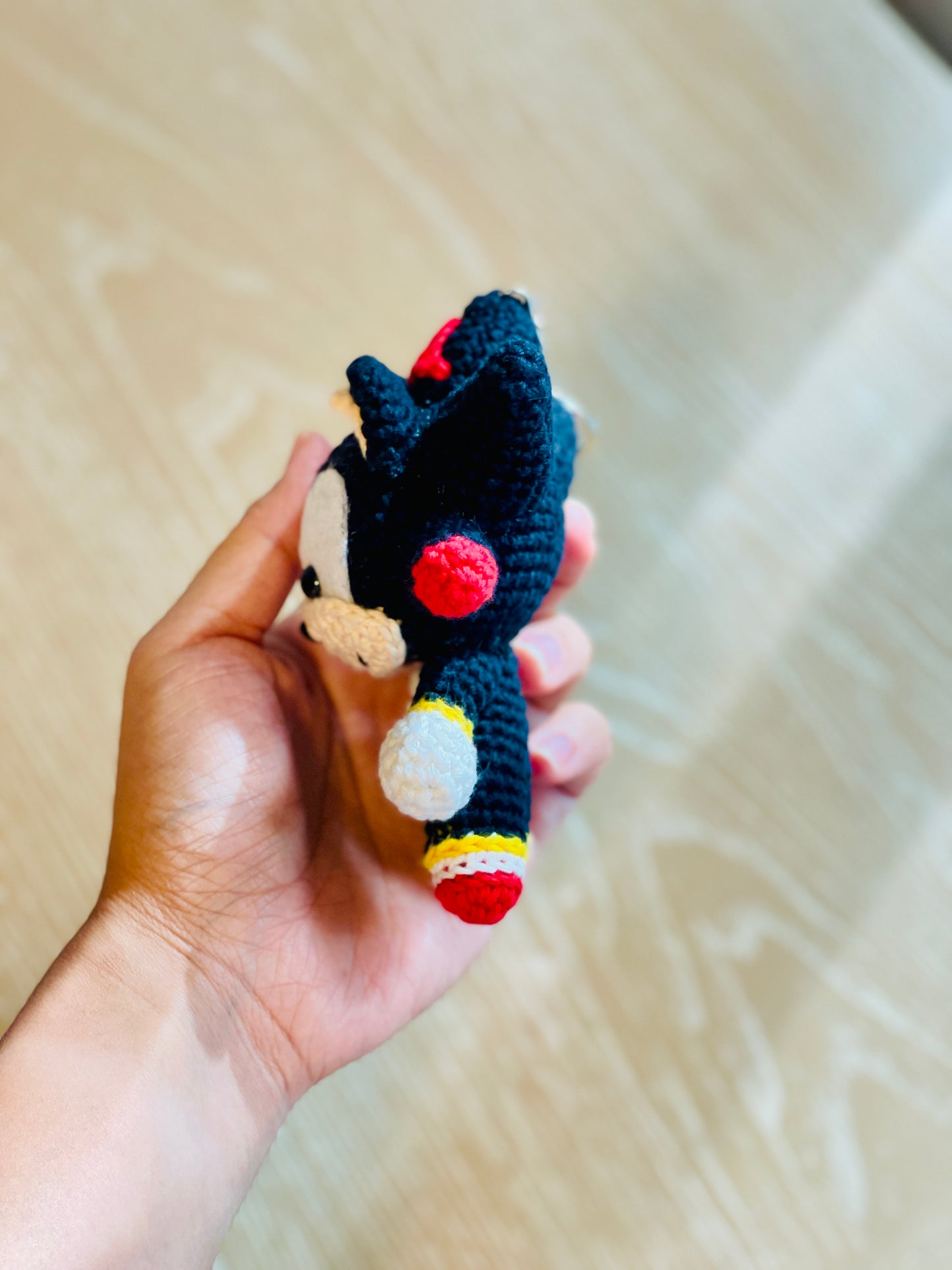 Shadow the Hedgehog Crochet Keychain