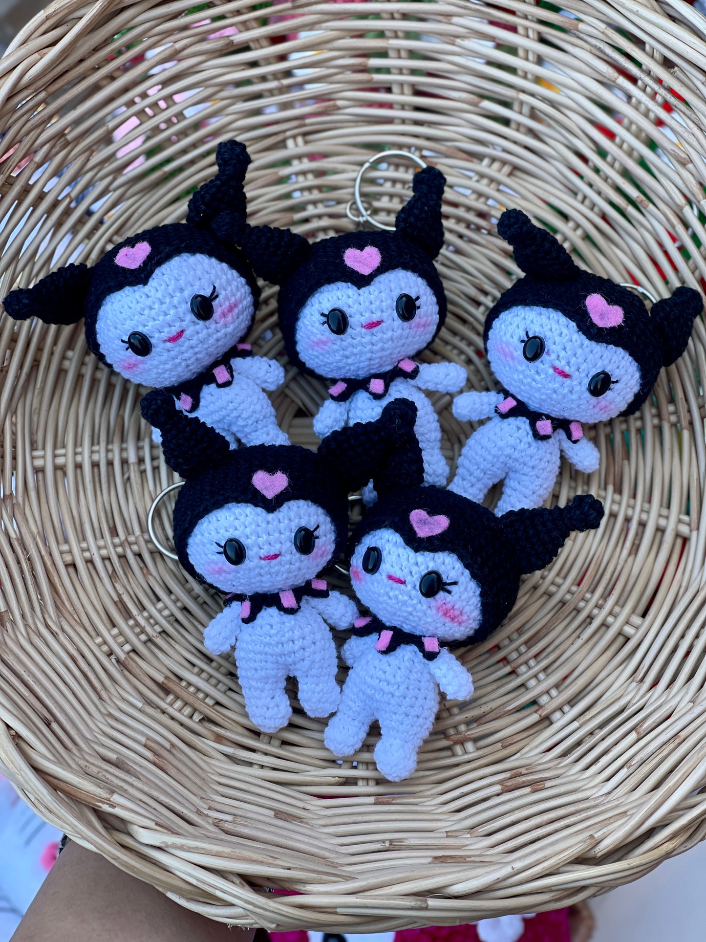 Small Kuromi Crochet Keychain