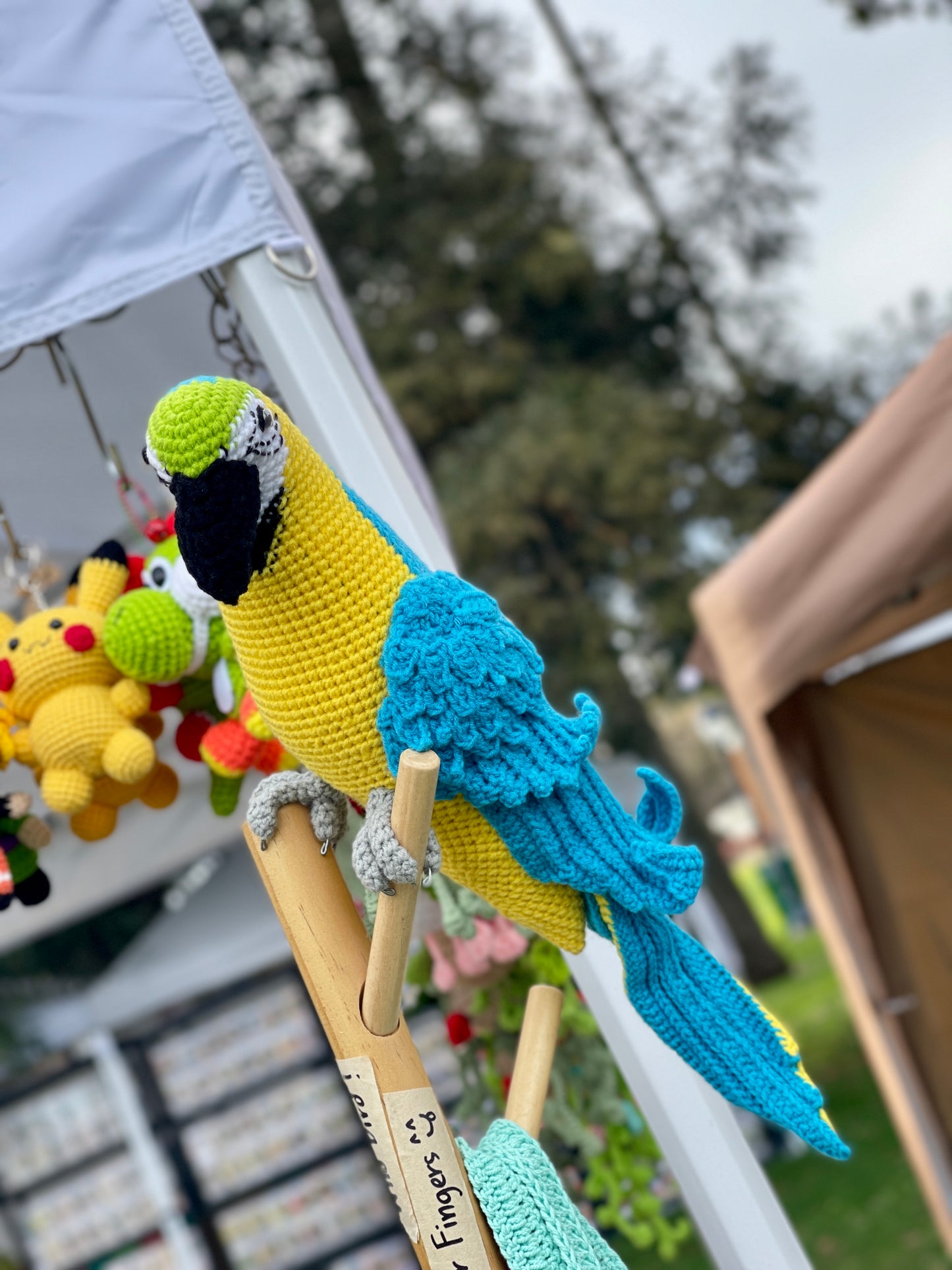 Crochet Blue and Yellow Macaw Bird