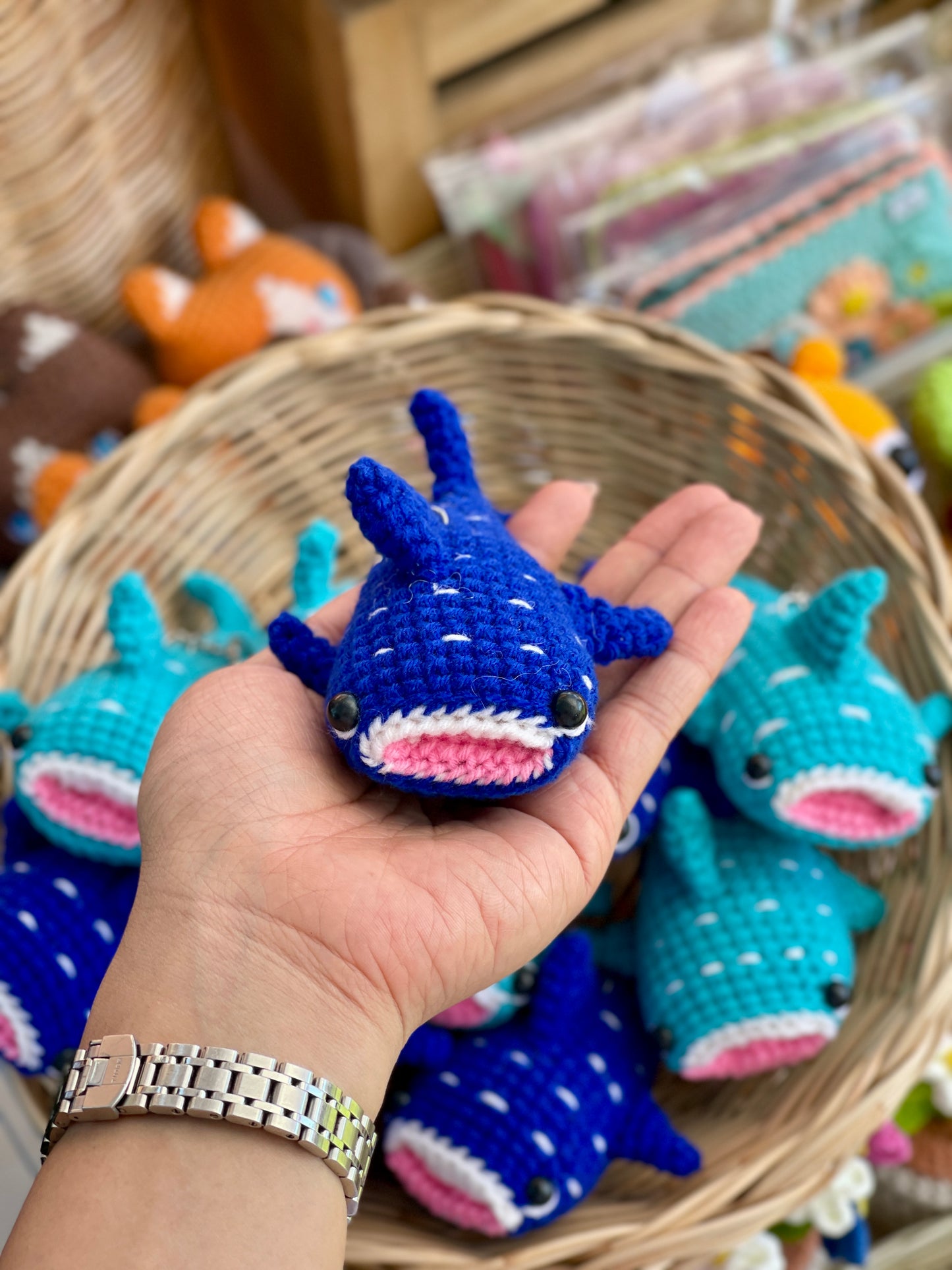 Blue Whale Crochet Keychain