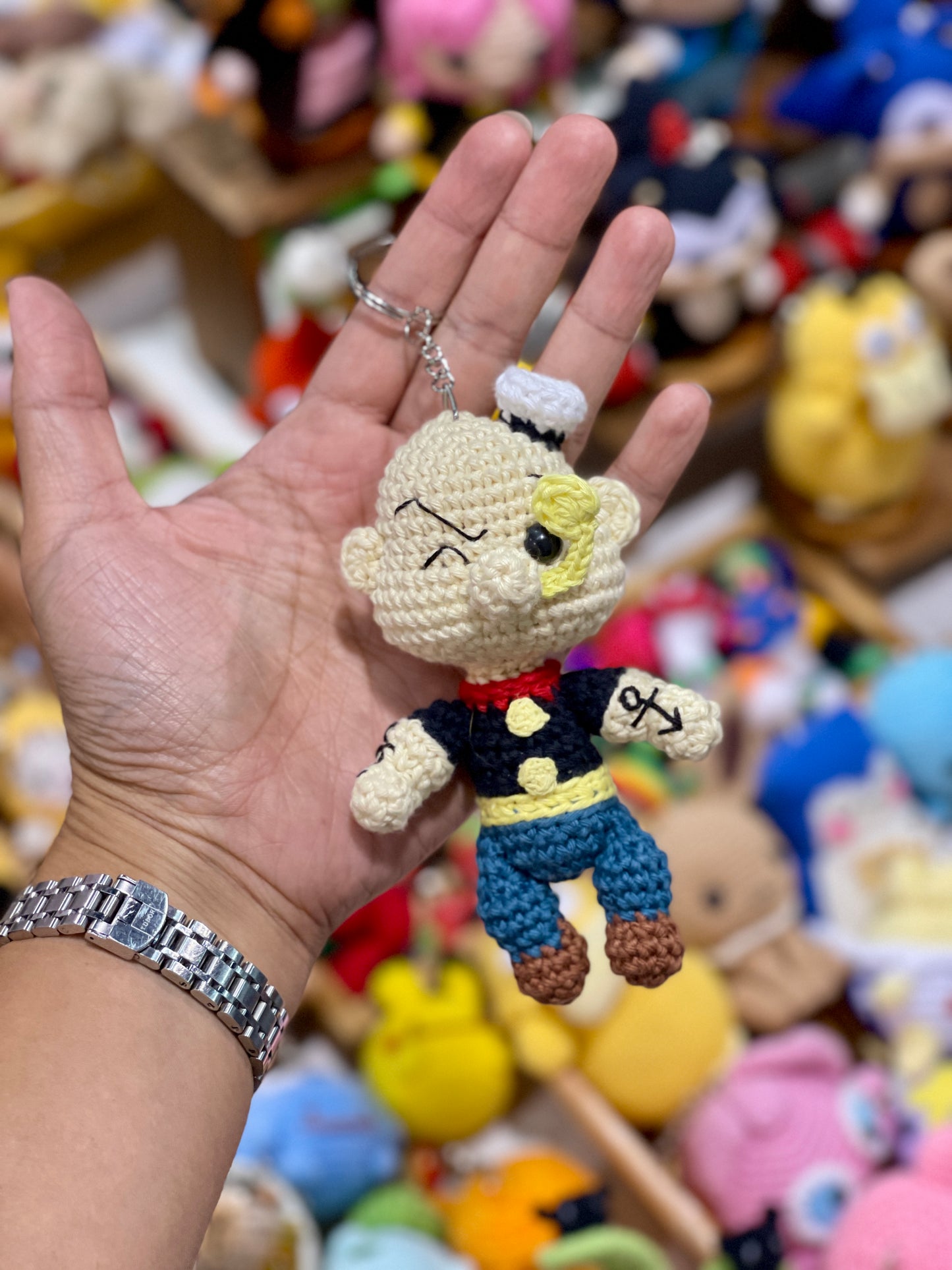 Popeye Crochet Keychain