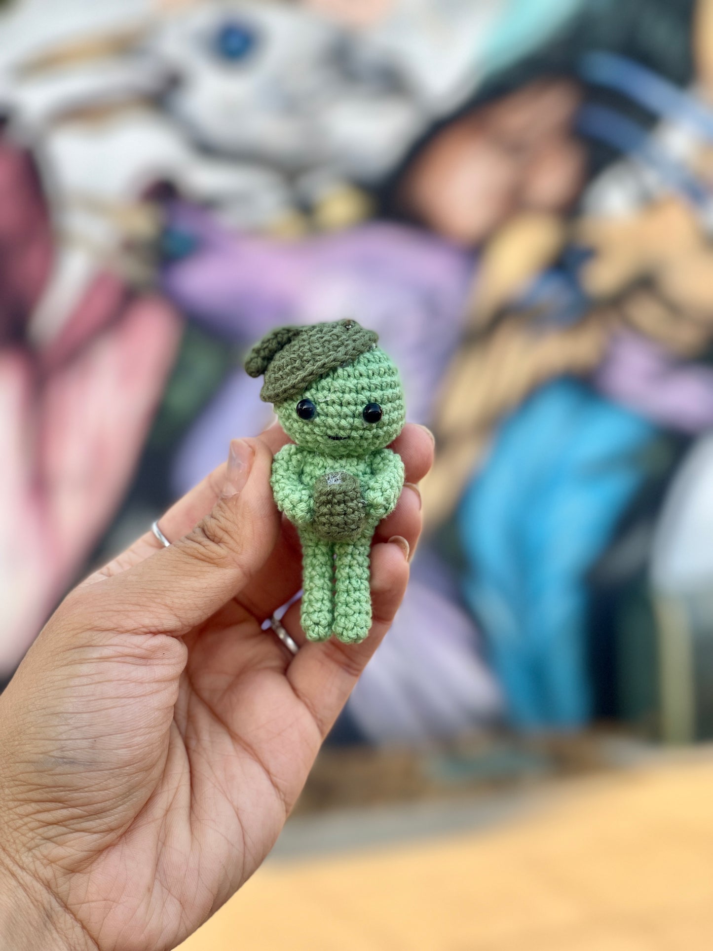 Smiski Crochet Keychain