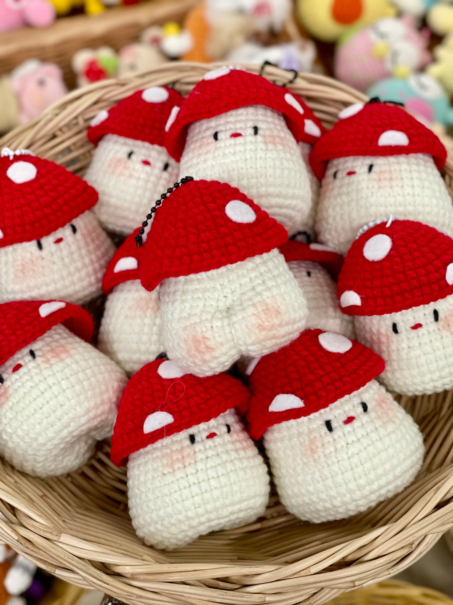 Booty Mushroom Crochet Keychain