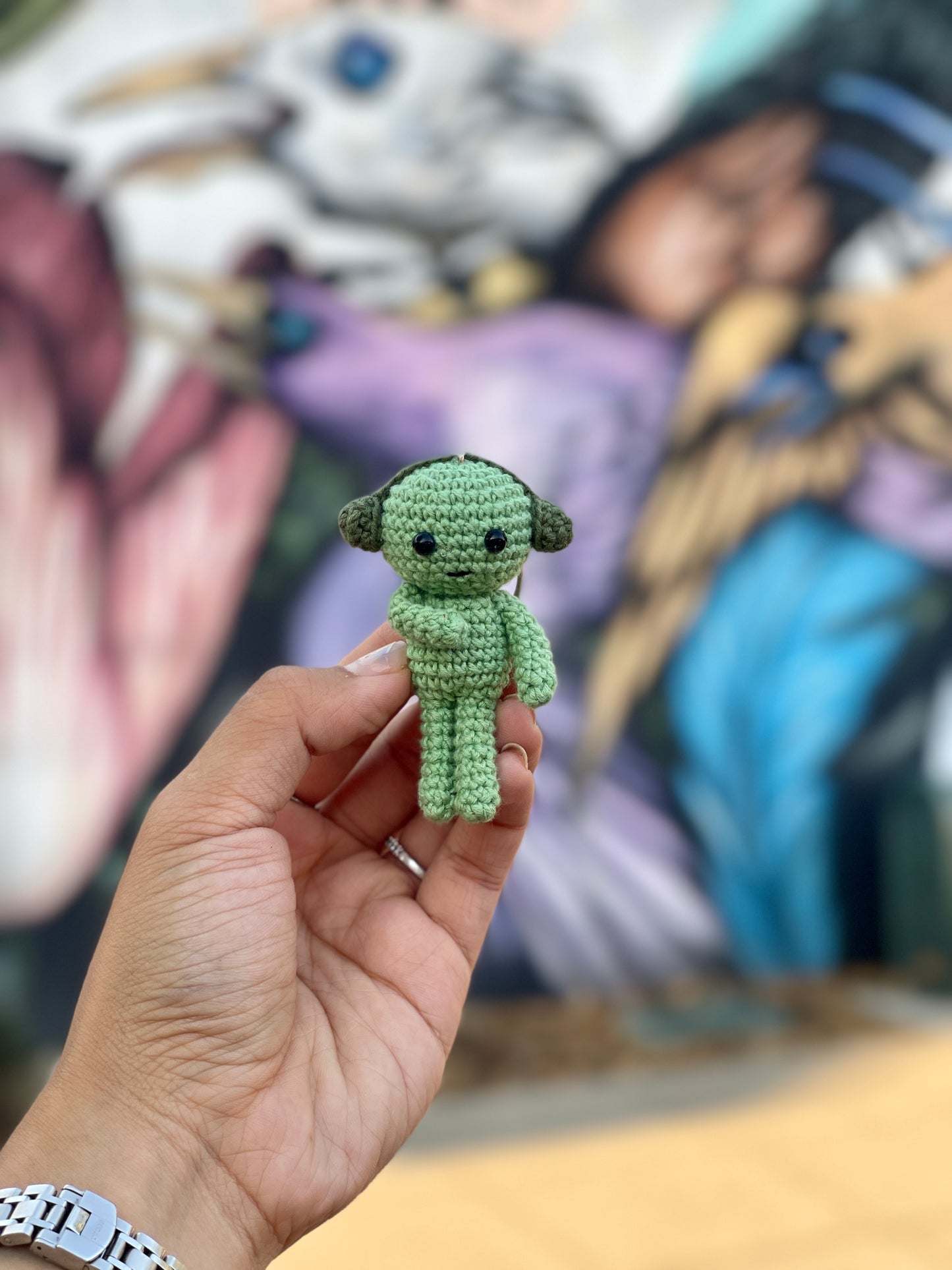 Smiski Crochet Keychain