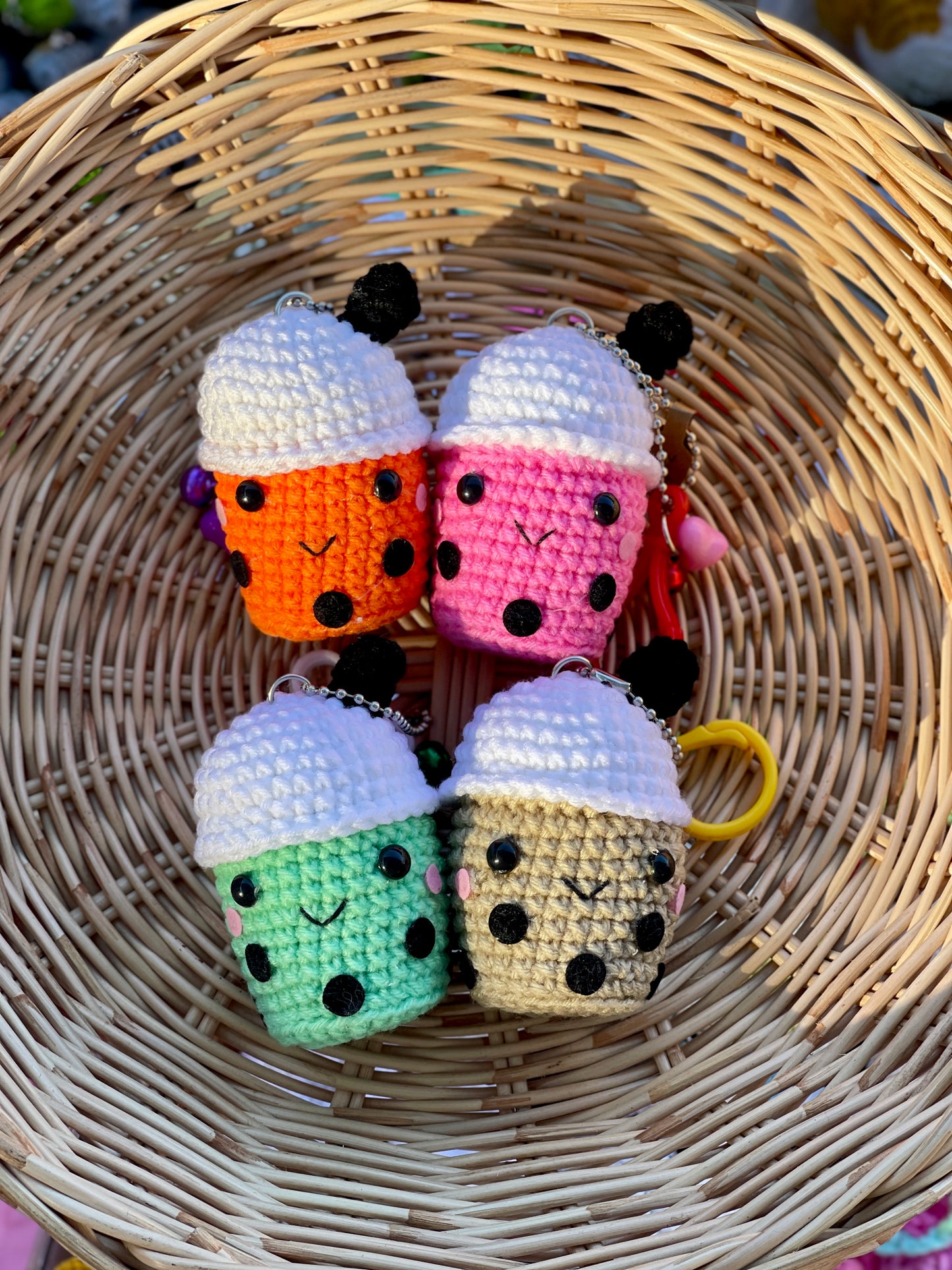 Boba Tea Crochet Keychain