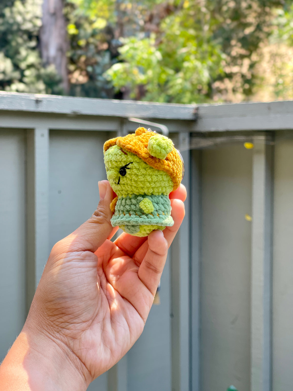 Chibi Shrek Crochet Keychain