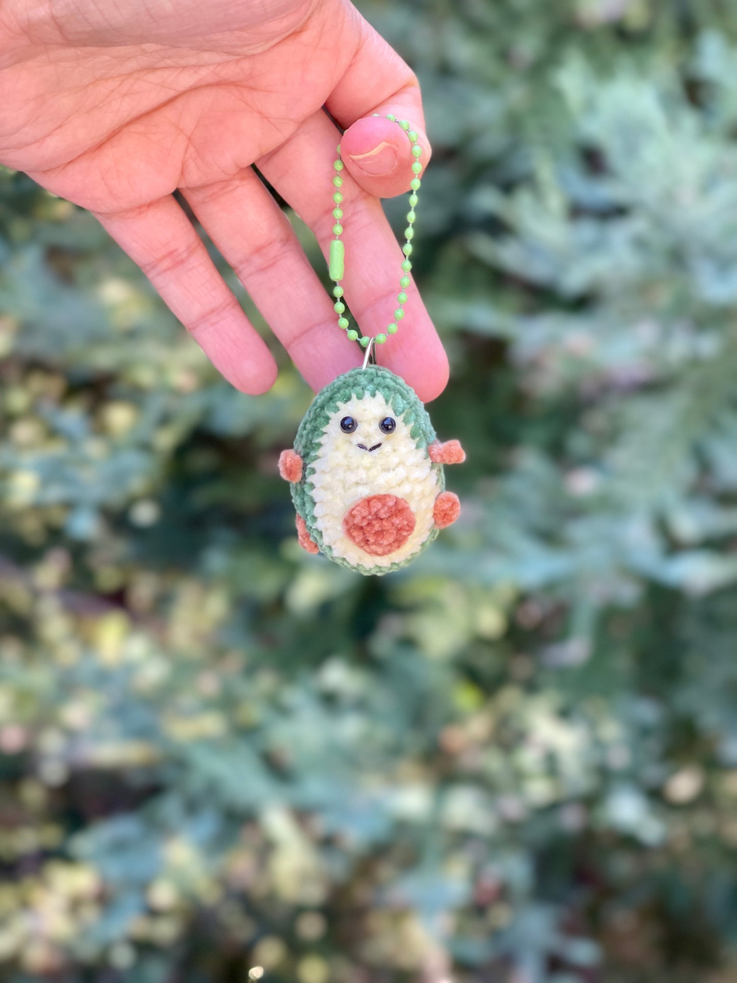 Baby Avocado Crochet Keychain