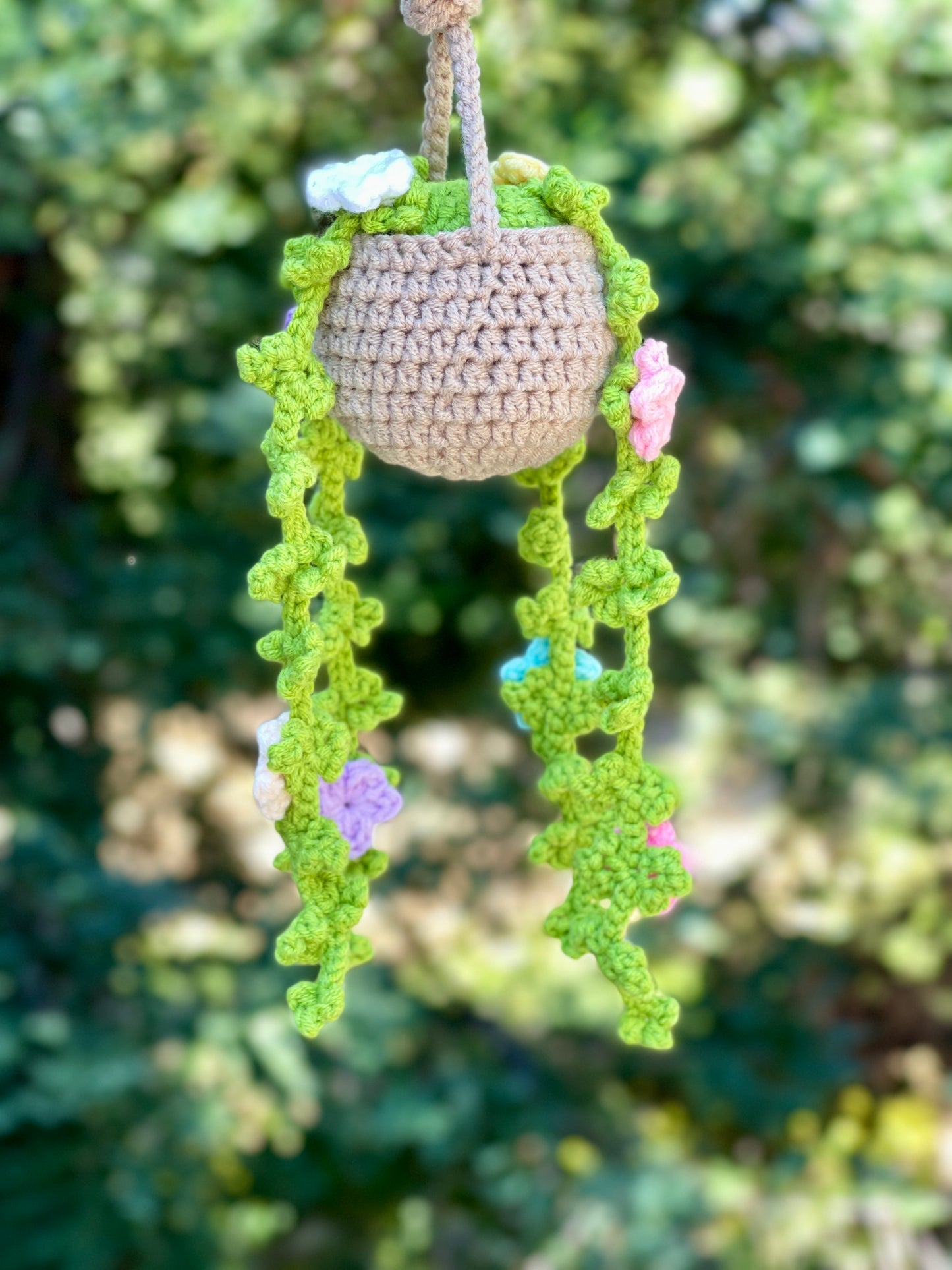 Multicolor Crochet Hanging Plant Pot