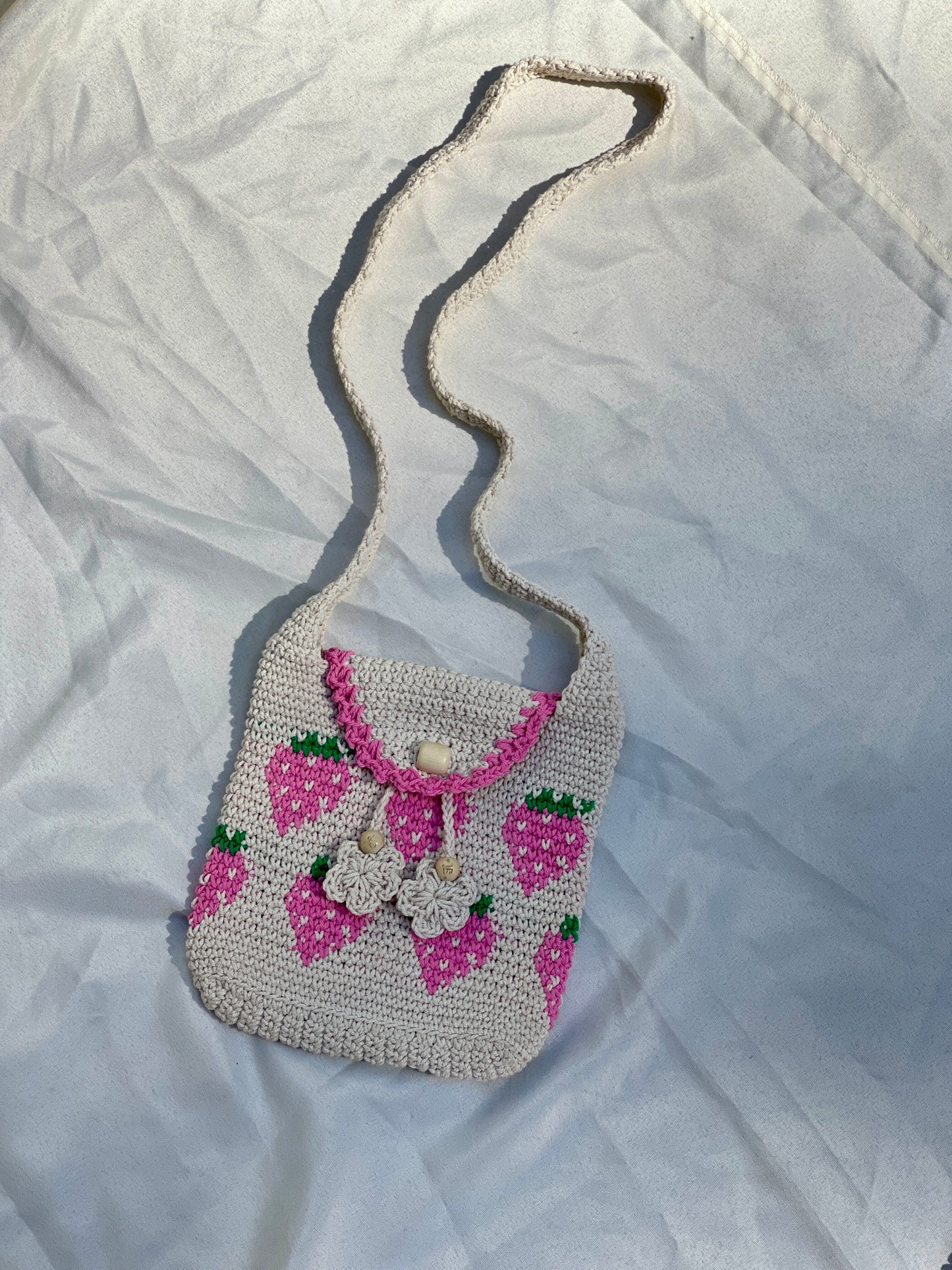 Strawberry Crochet Crossbody Bag