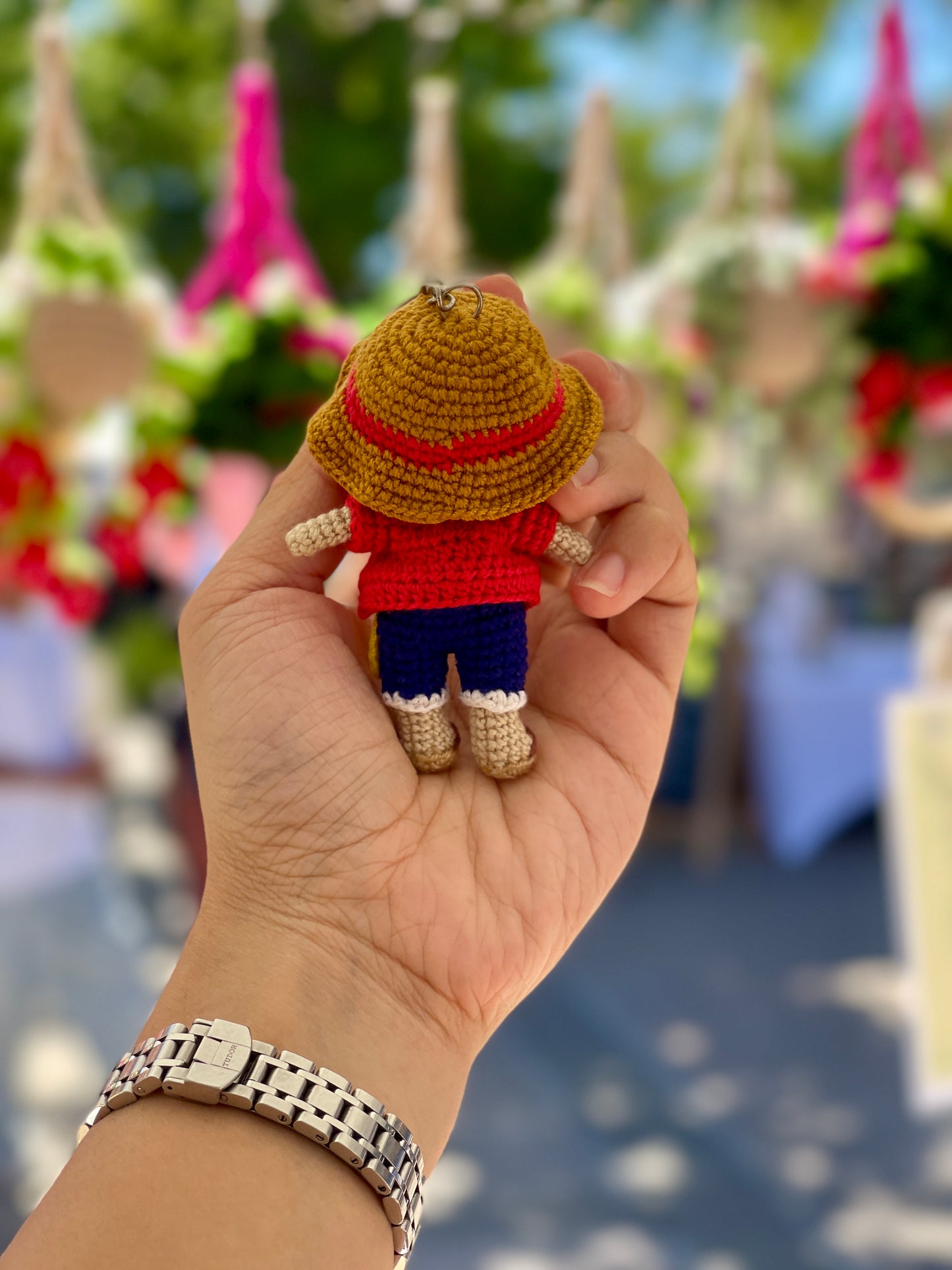 Mini Luffy One Piece Crochet Keychain