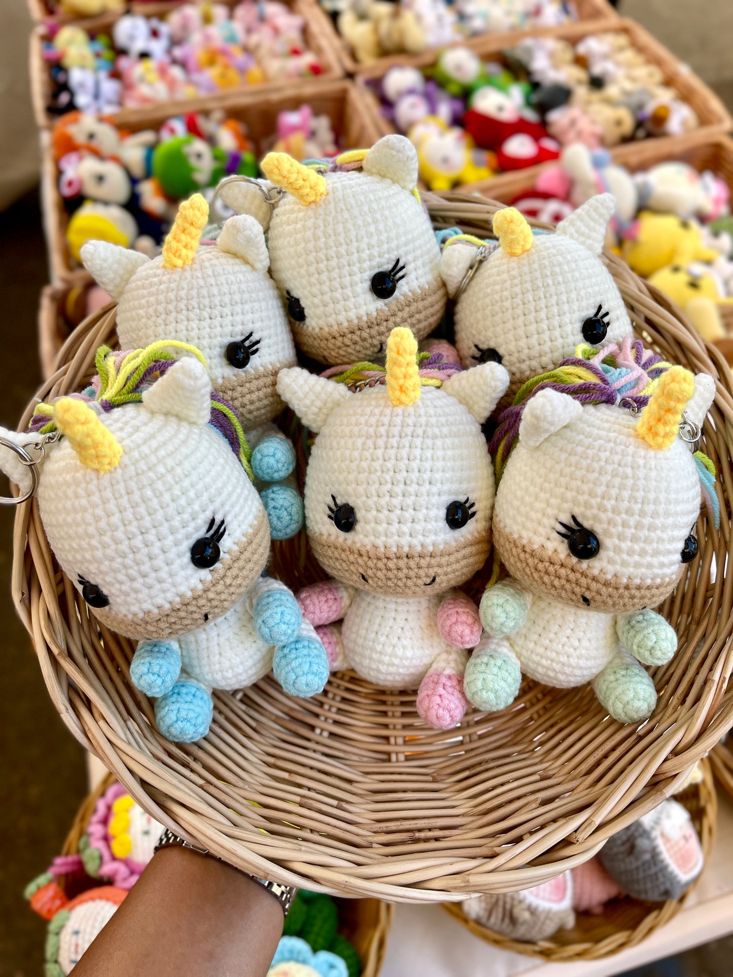 Unicorn Crochet Doll Keychain