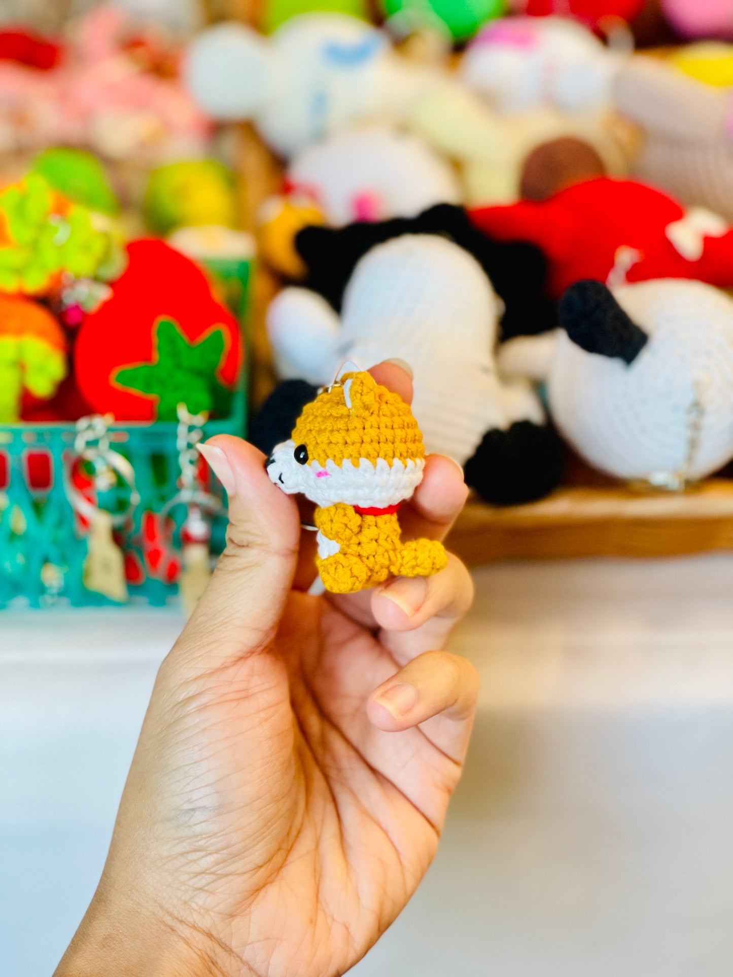 Shiba Inu Dog Crochet Keychain