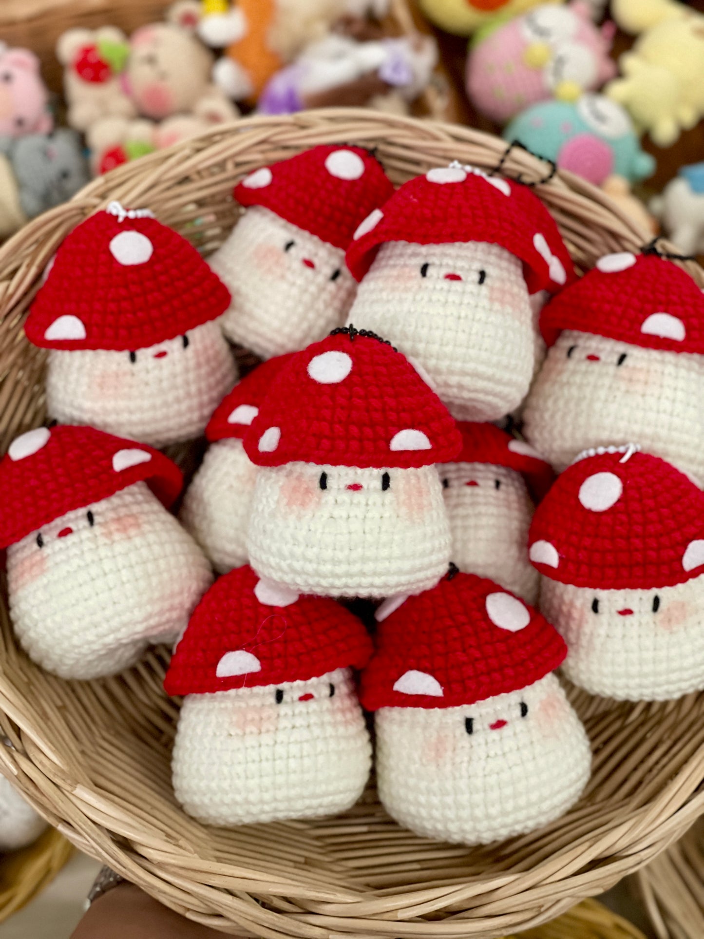 Booty Mushroom Crochet Keychain