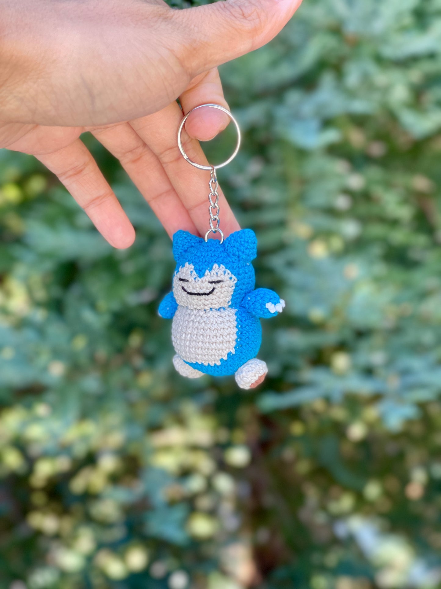 Small Snorlax Crochet Keychain