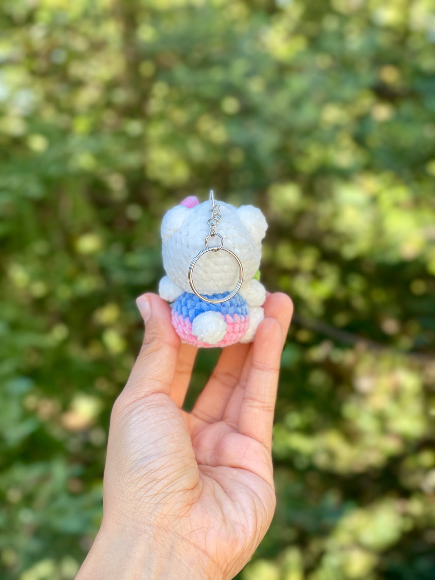 Small Hello Kitty with Strawberry Crochet Keychain