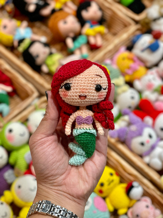 Mermaid Princess Crochet Doll Keychain