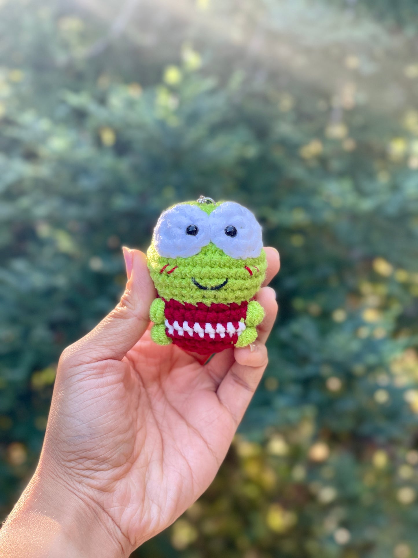 Friendly Keroppi Crochet Doll Keychain