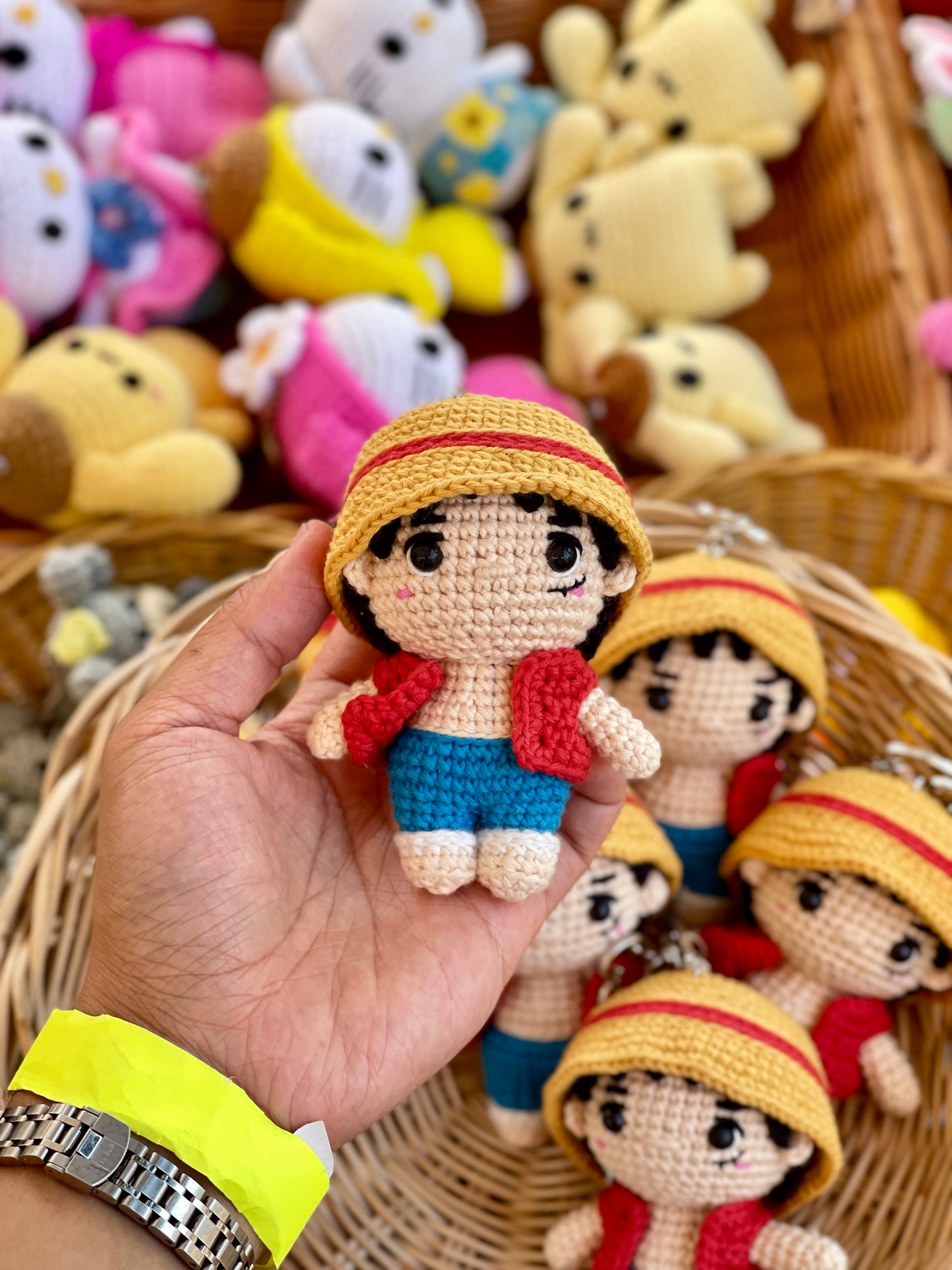 Regular Luffy One Piece Crochet Doll Keychain