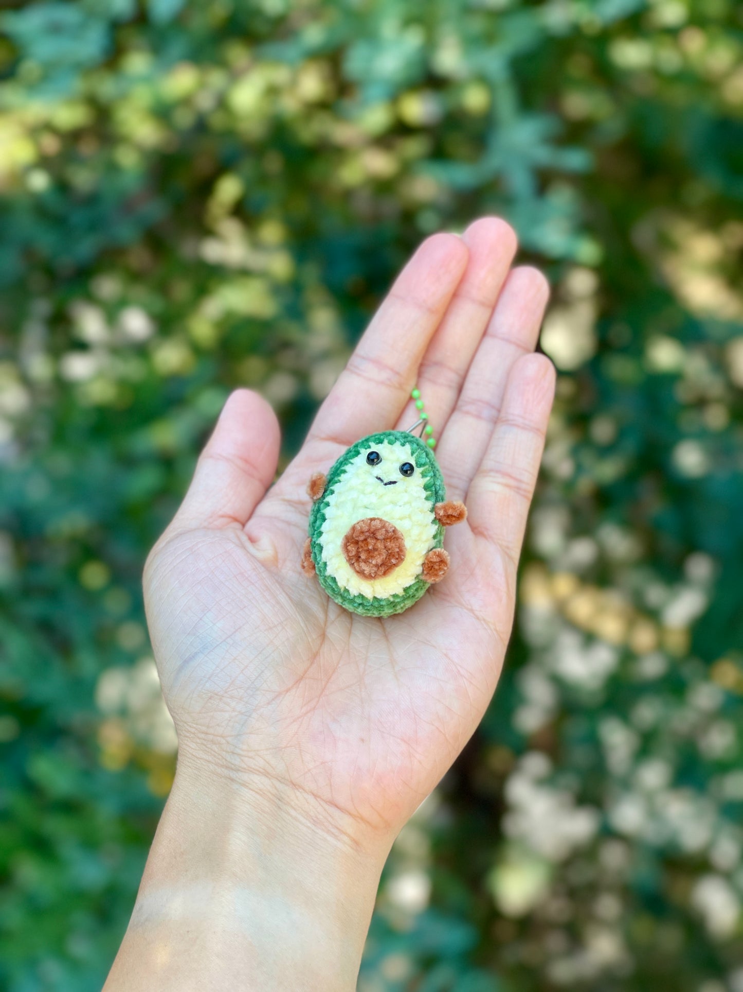 Baby Avocado Crochet Keychain