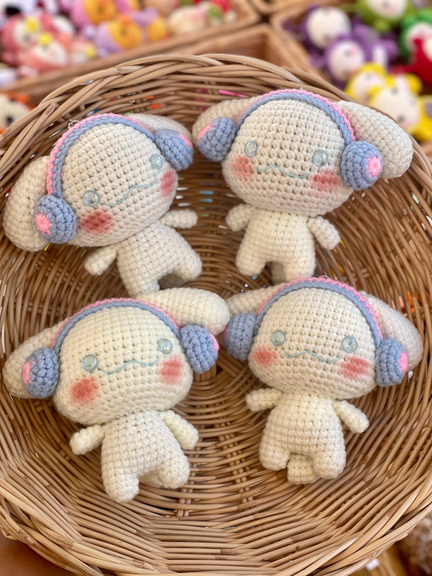 Happy Cinnamoroll Crochet Doll Keychain