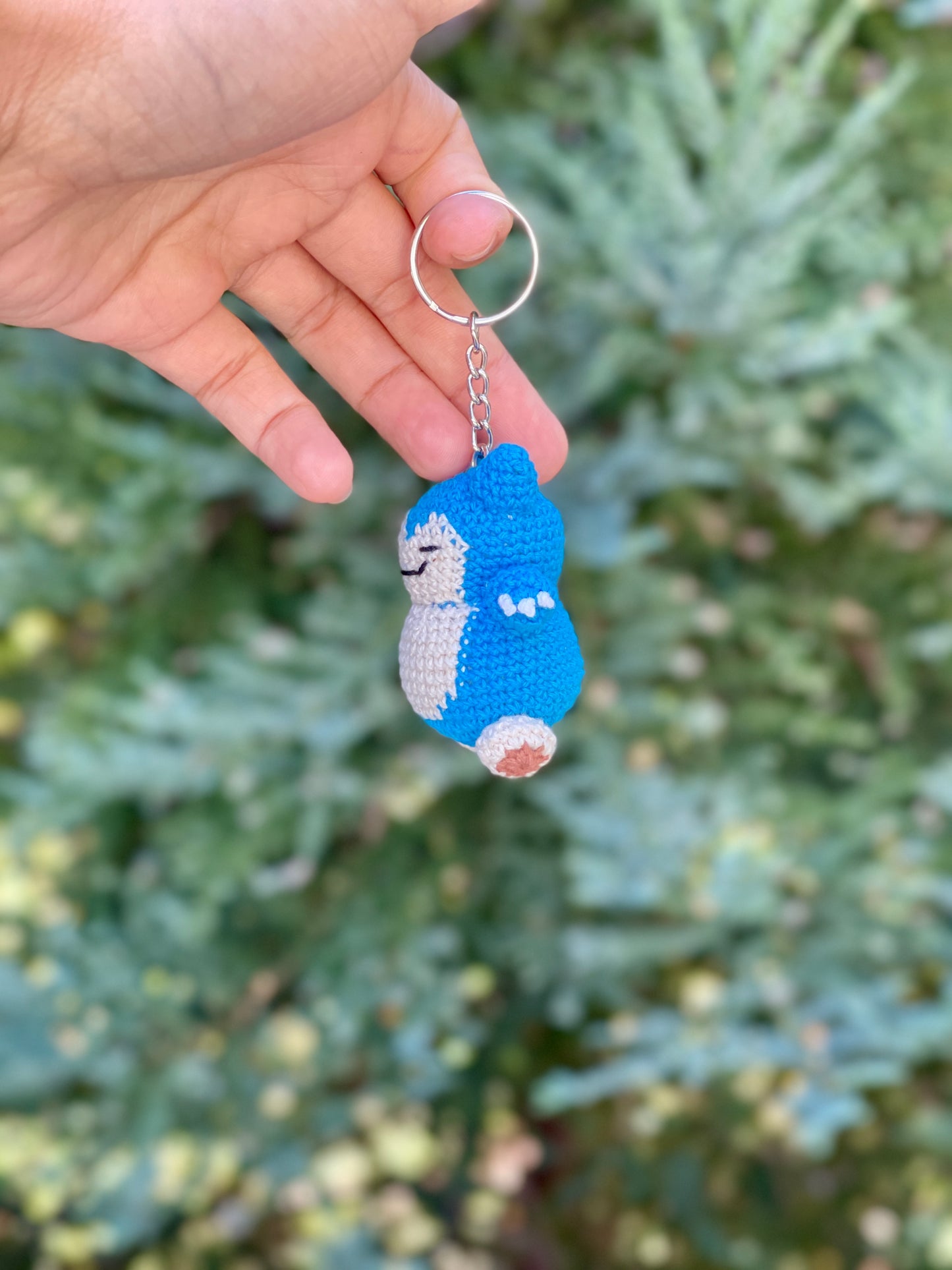 Small Snorlax Crochet Keychain