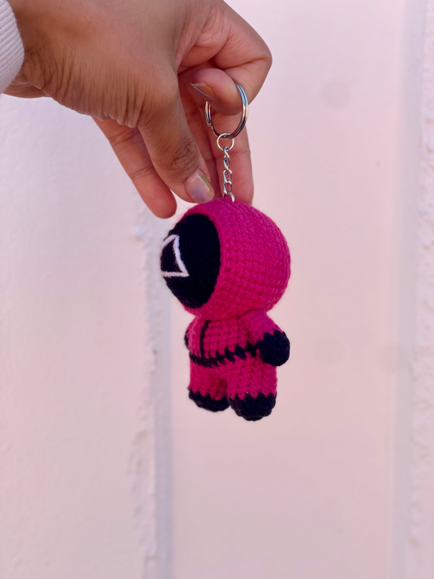 Squid Game Worker Crochet Keychain