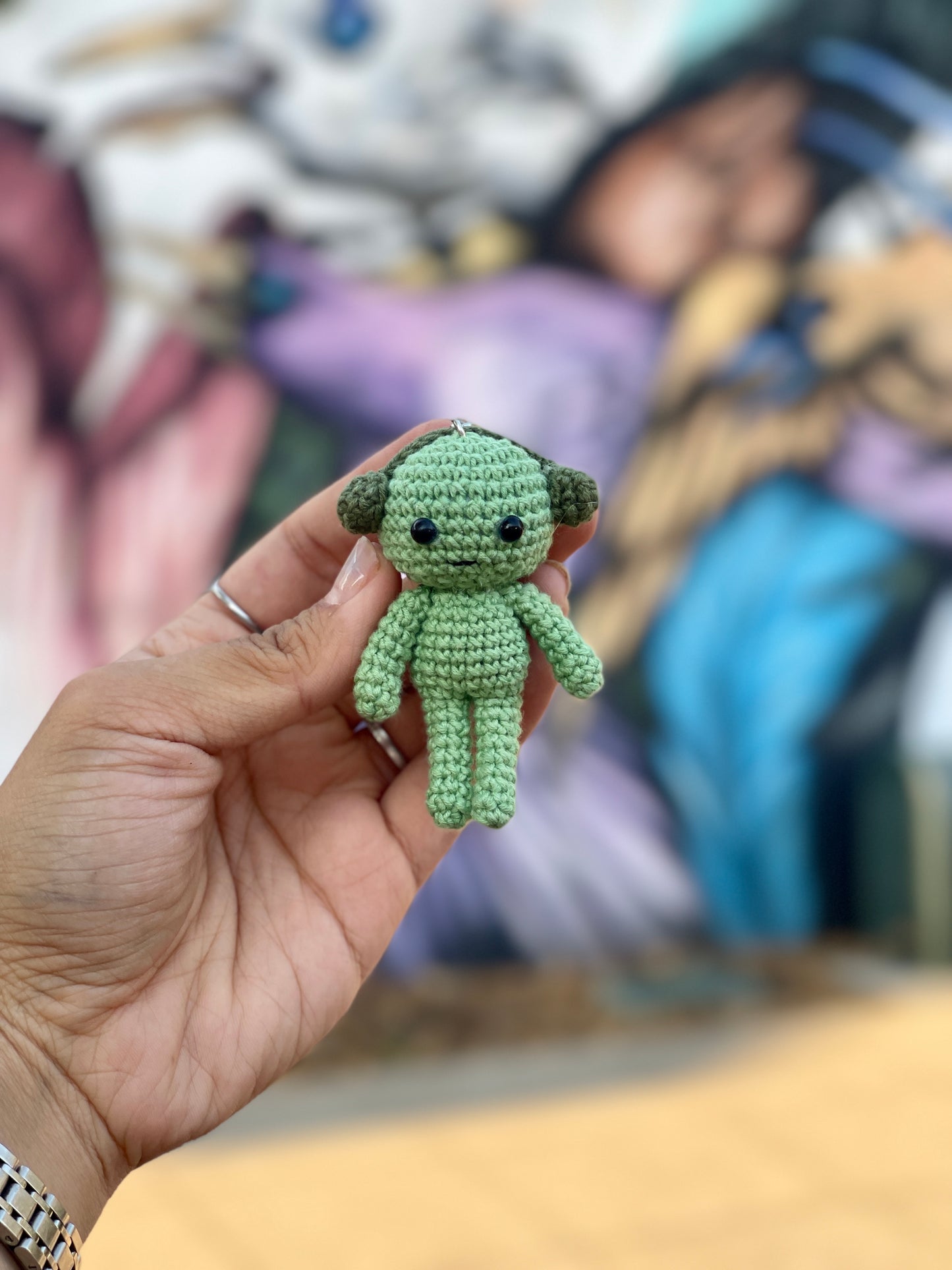 Smiski Crochet Keychain