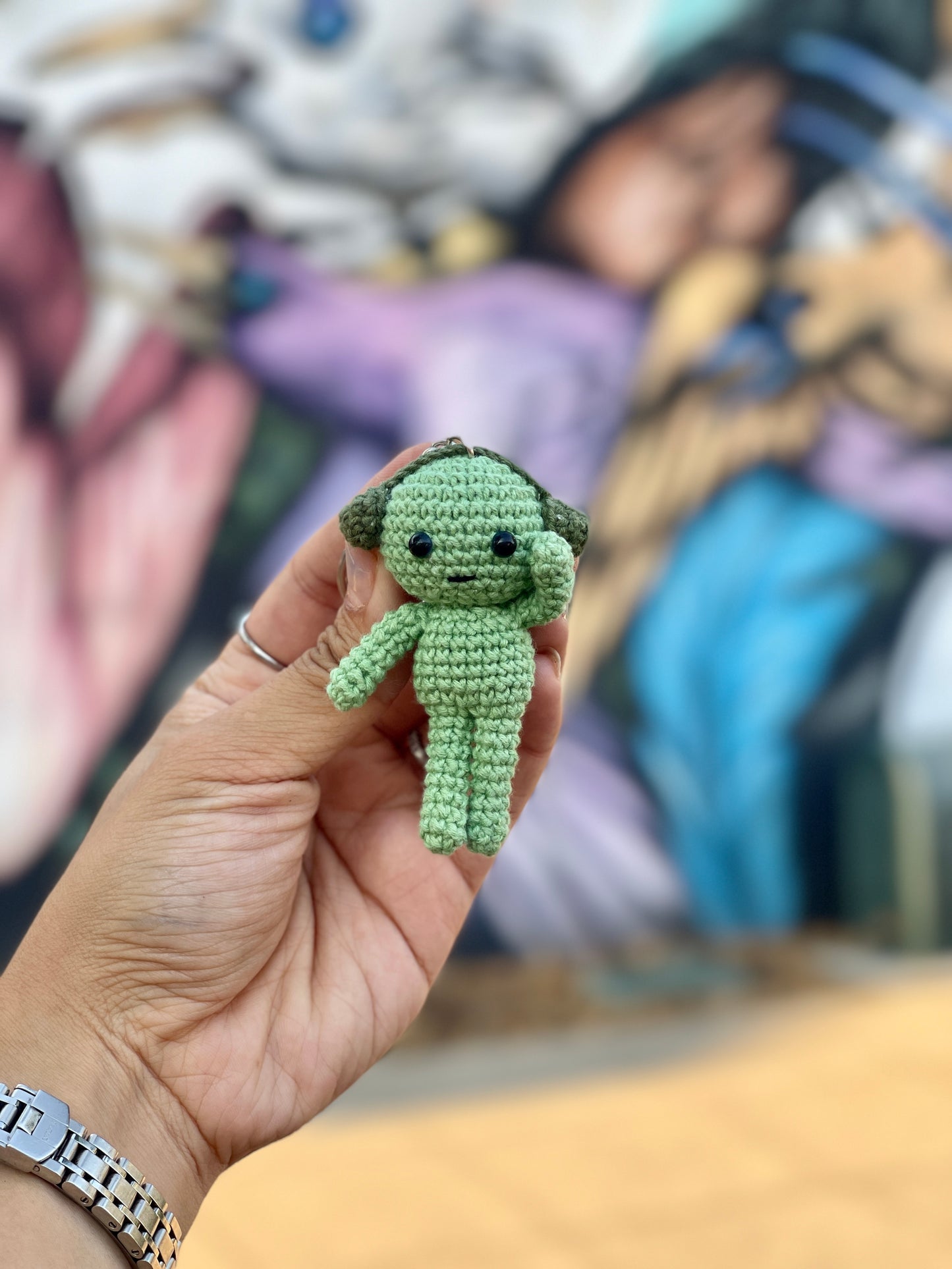 Smiski Crochet Keychain