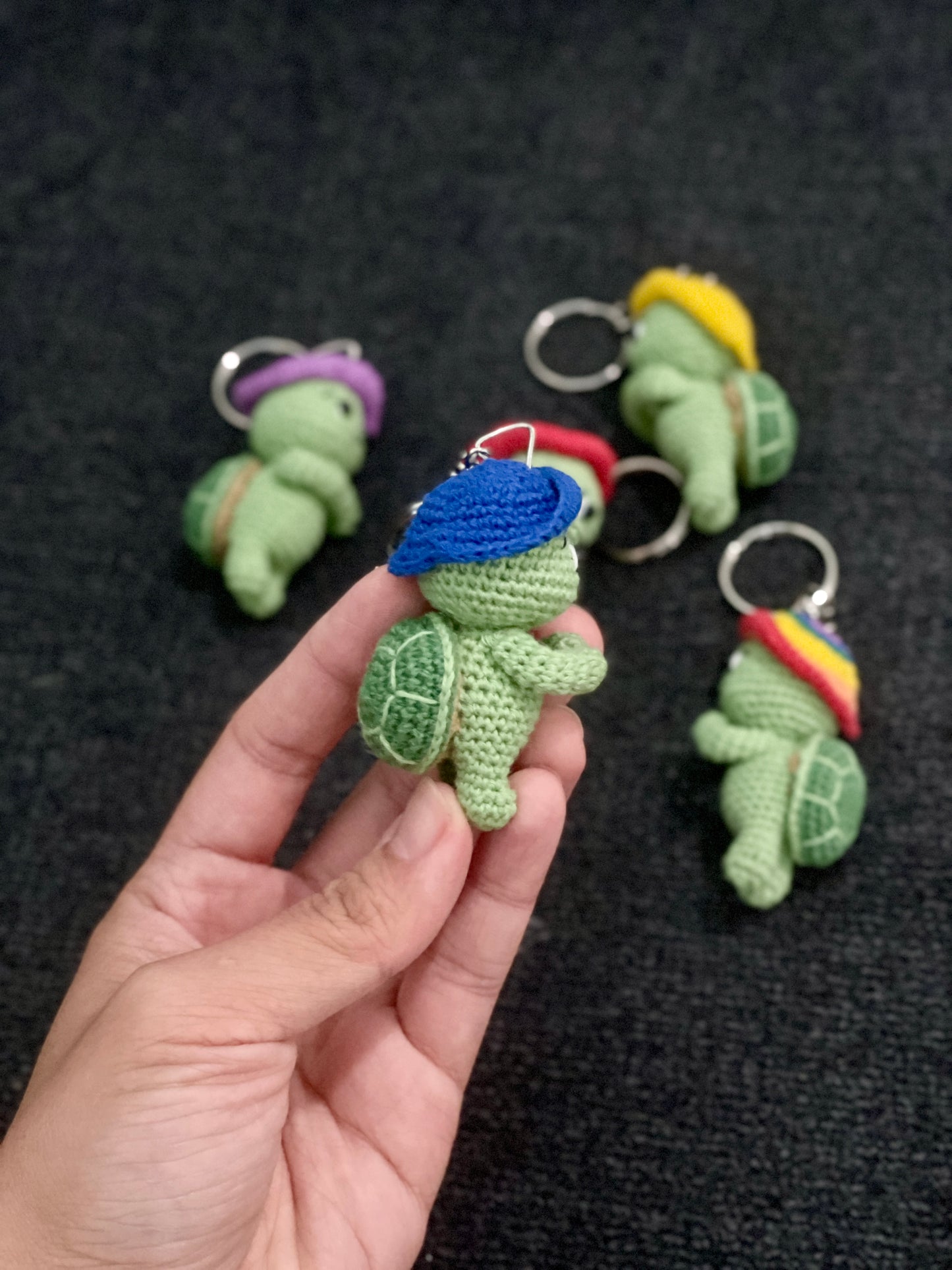 Adorable Adventure Turtle Crochet Keychain