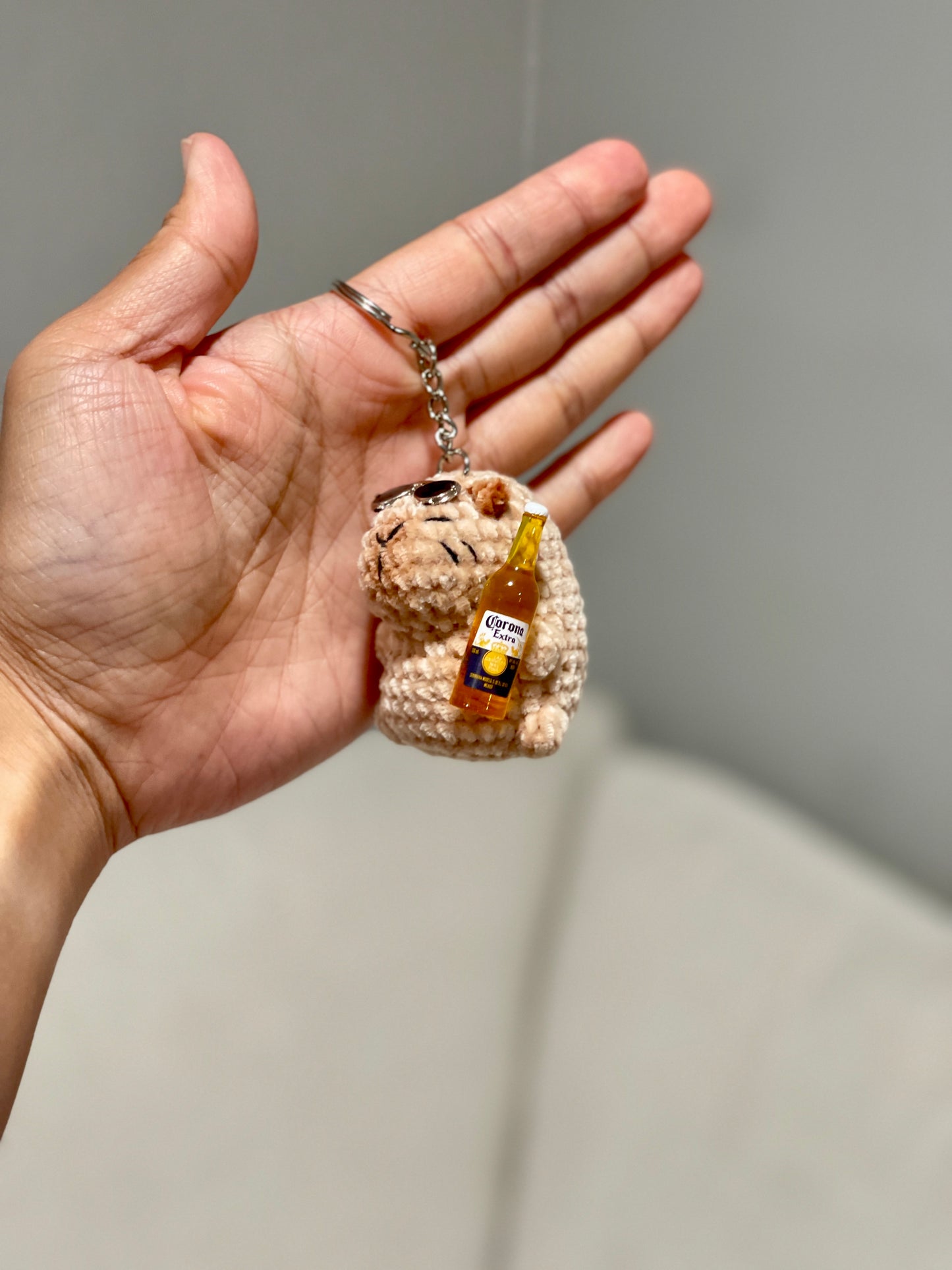 Cool Capybara Crochet Keychain