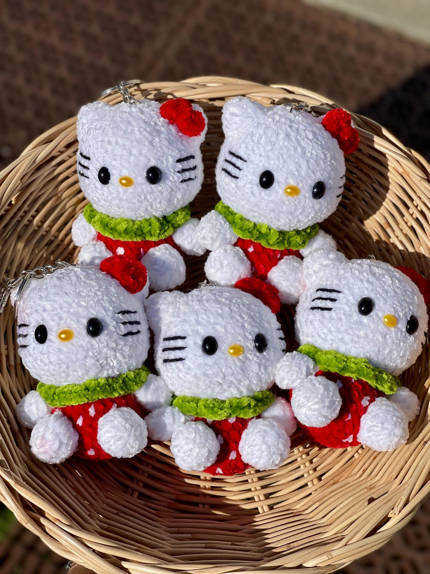 Hello Kitty in Strawberry Crochet Keychain
