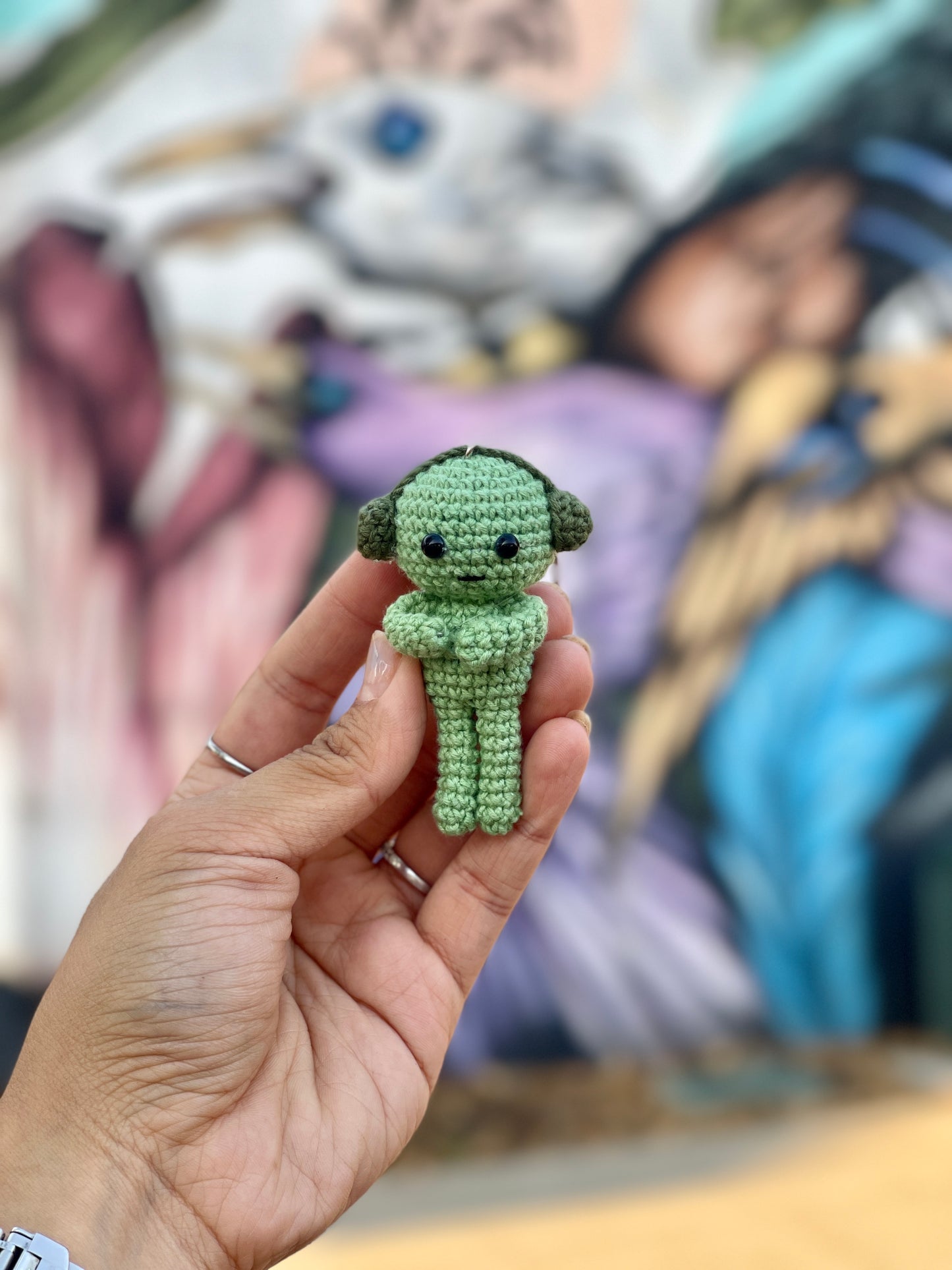 Smiski Crochet Keychain