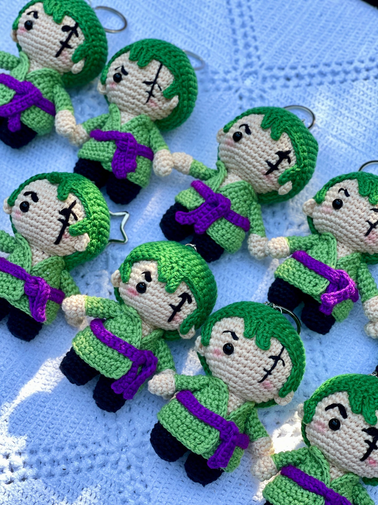 Zoro One Piece Crochet Doll Keychain