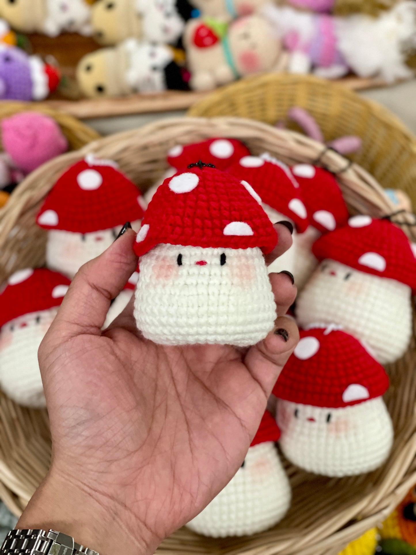 Booty Mushroom Crochet Keychain