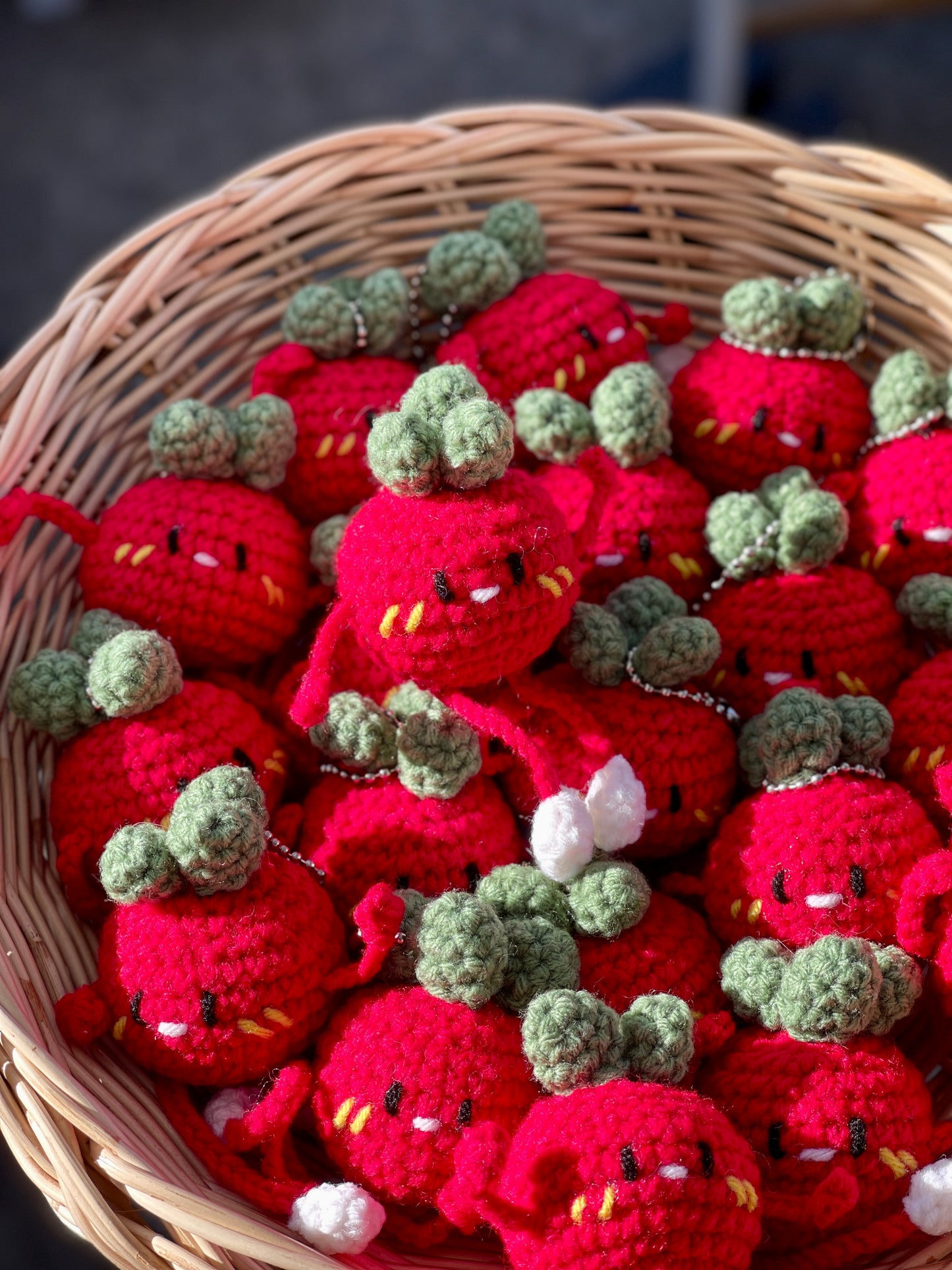 Friendly Tomato Crochet Keychain