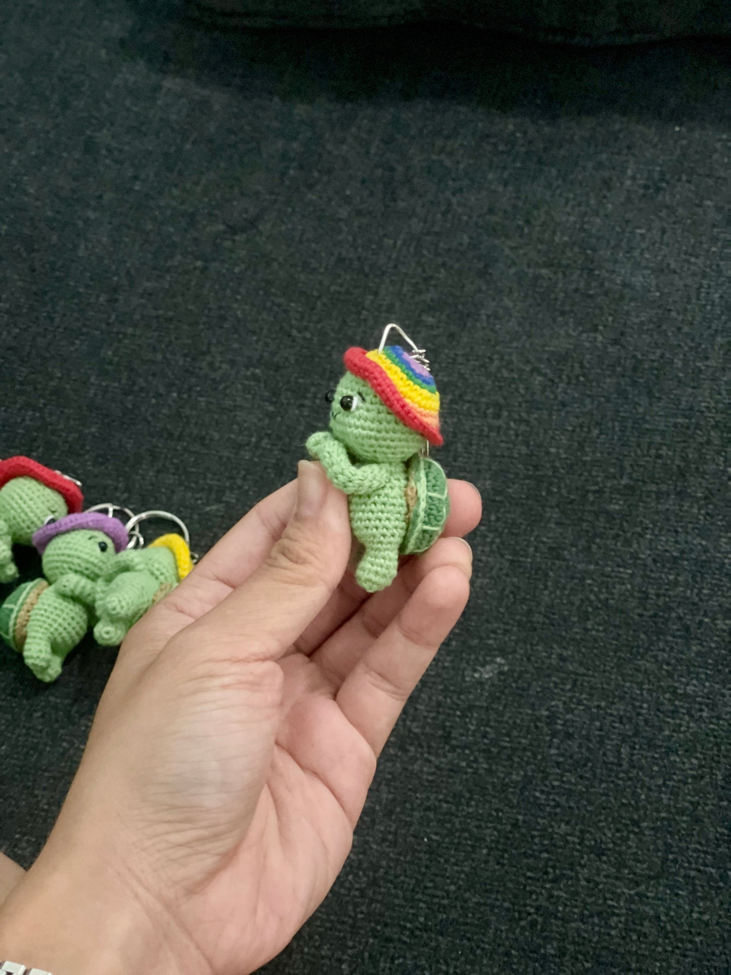 Adorable Adventure Turtle Crochet Keychain