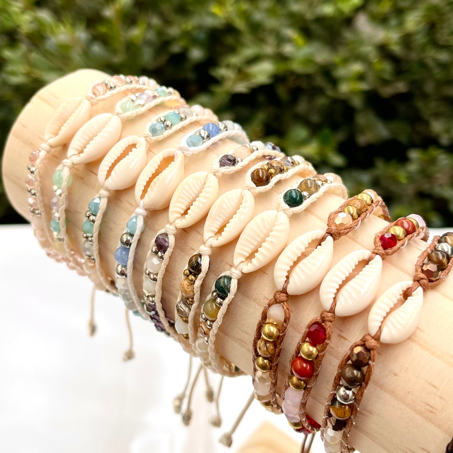White Shell + Crystal Bracelet